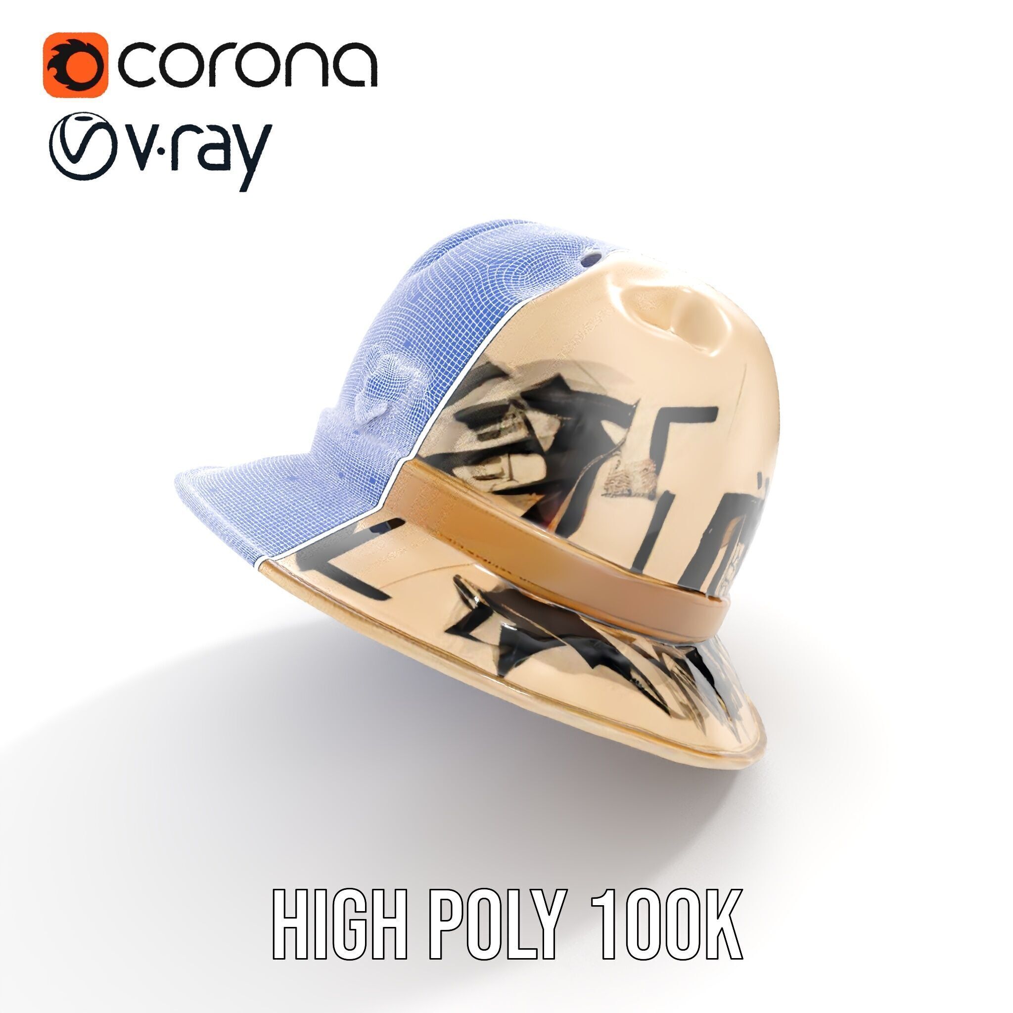 Stylish Patterned Hat Model Pack Low-poly 3D model_37