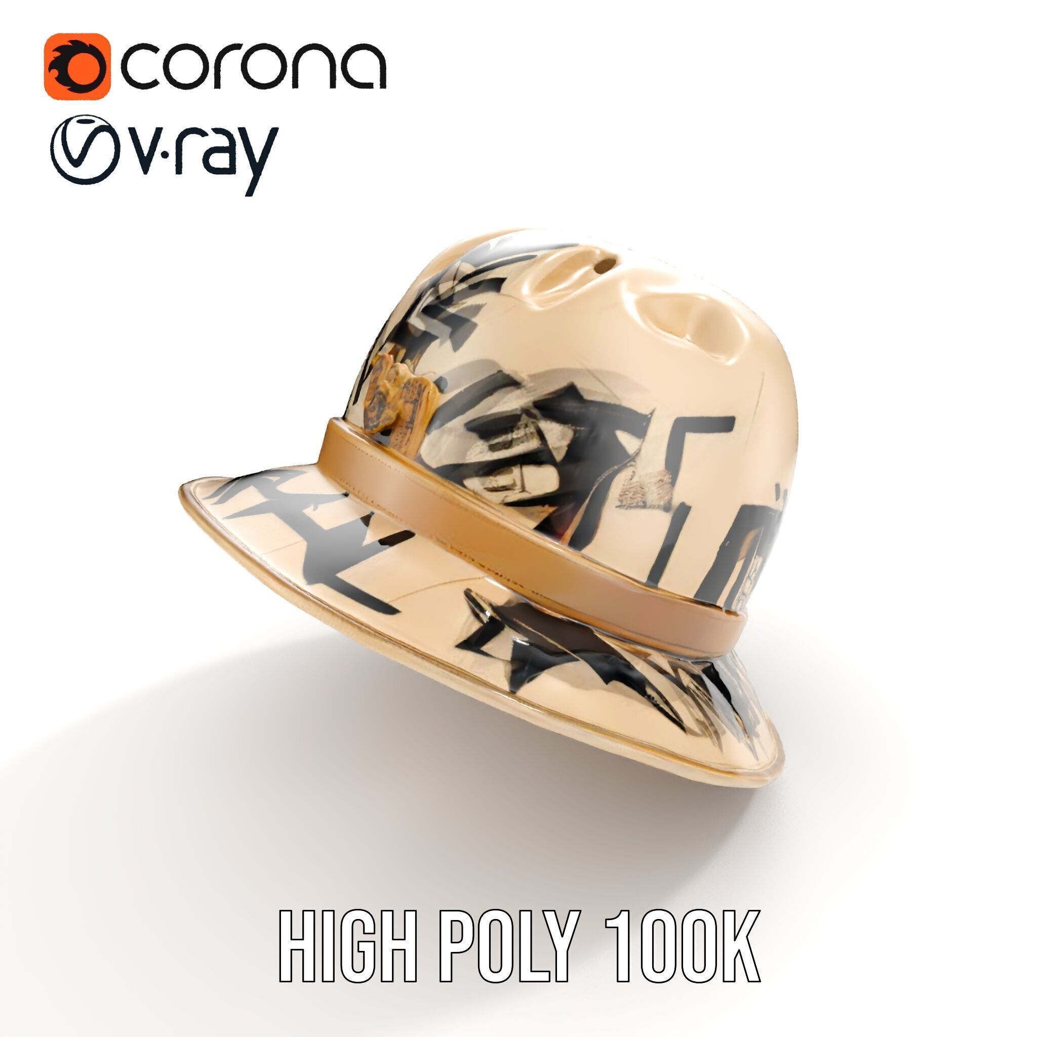 Stylish Patterned Hat Model Pack Low-poly 3D model_22