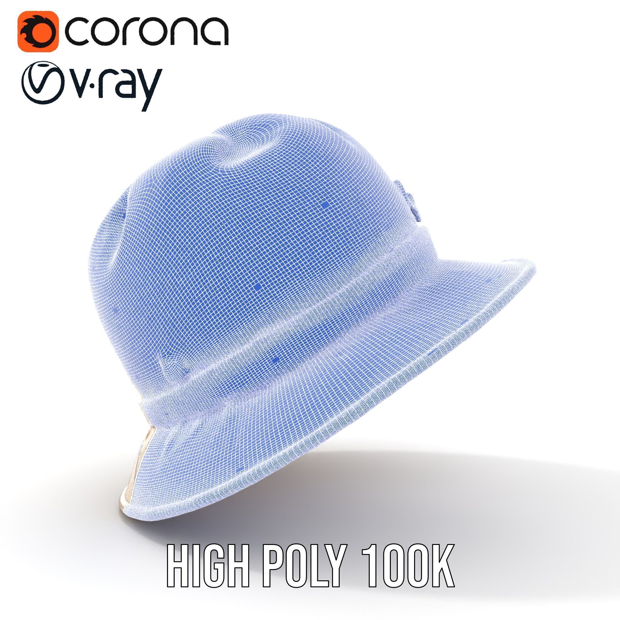 Stylish Patterned Hat Model Pack Low-poly 3D model_30