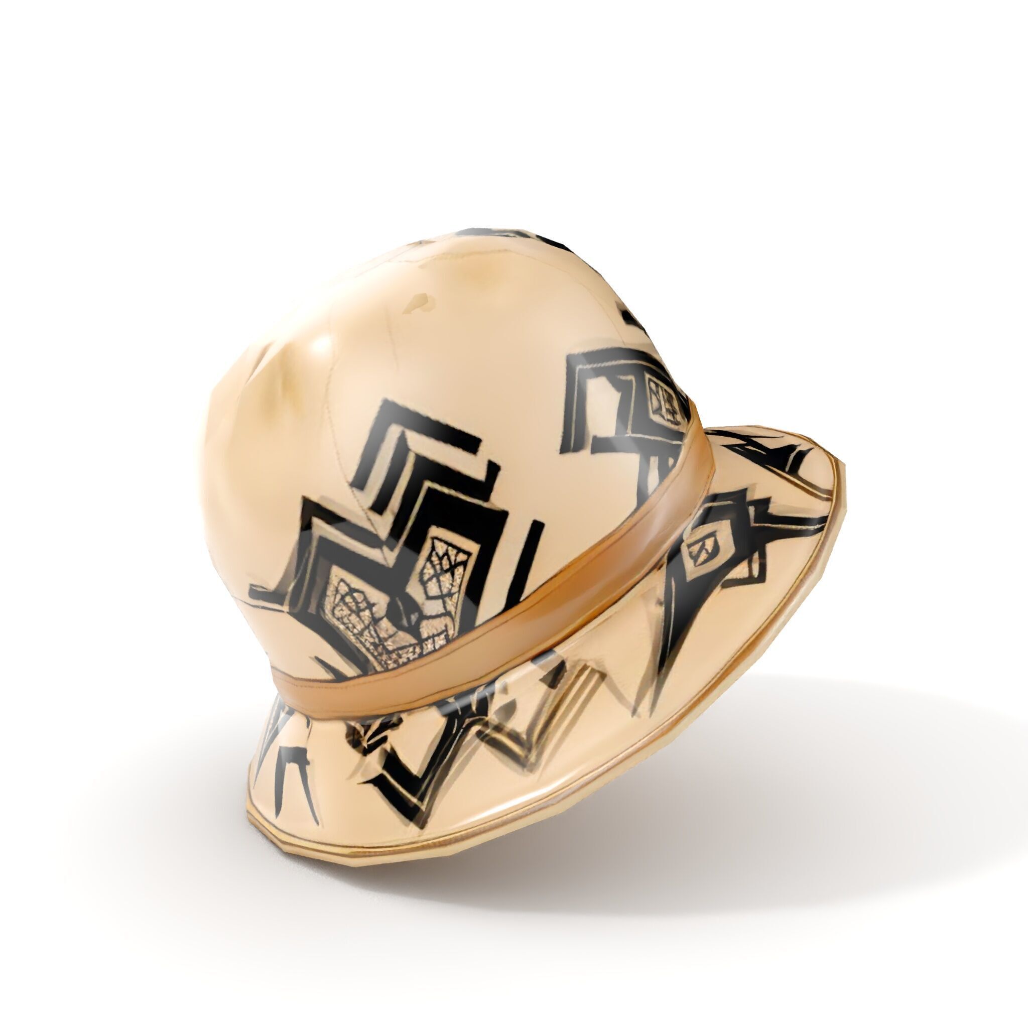 Stylish Patterned Hat Model Pack Low-poly 3D model_10