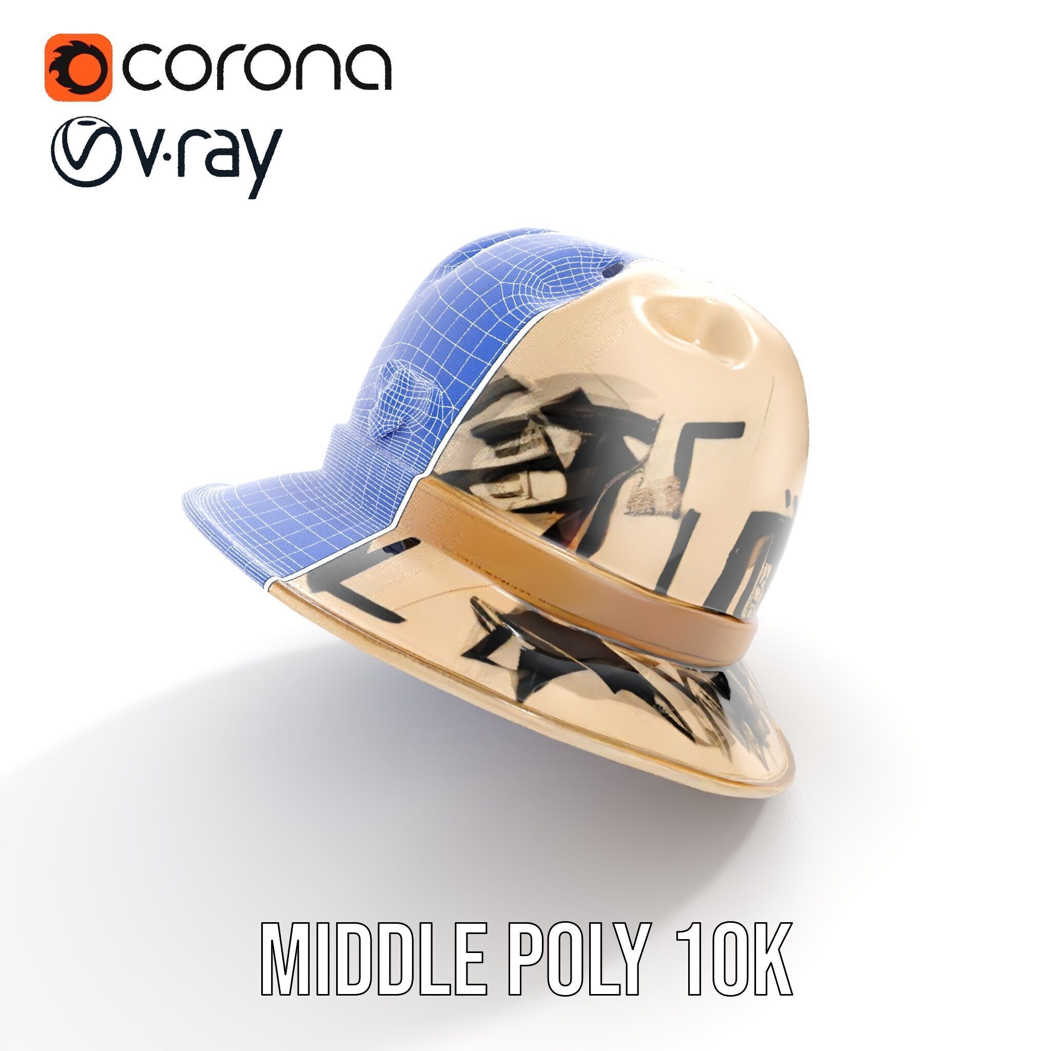 Stylish Patterned Hat Model Pack Low-poly 3D model_25
