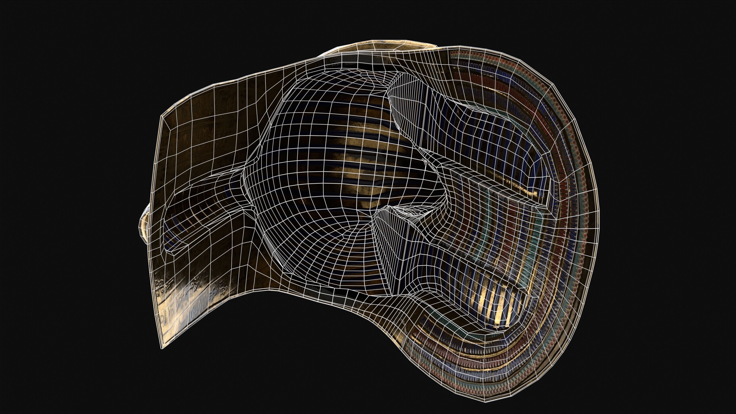 Egyptian Tutankhamun Mask Low-poly 3D model_18