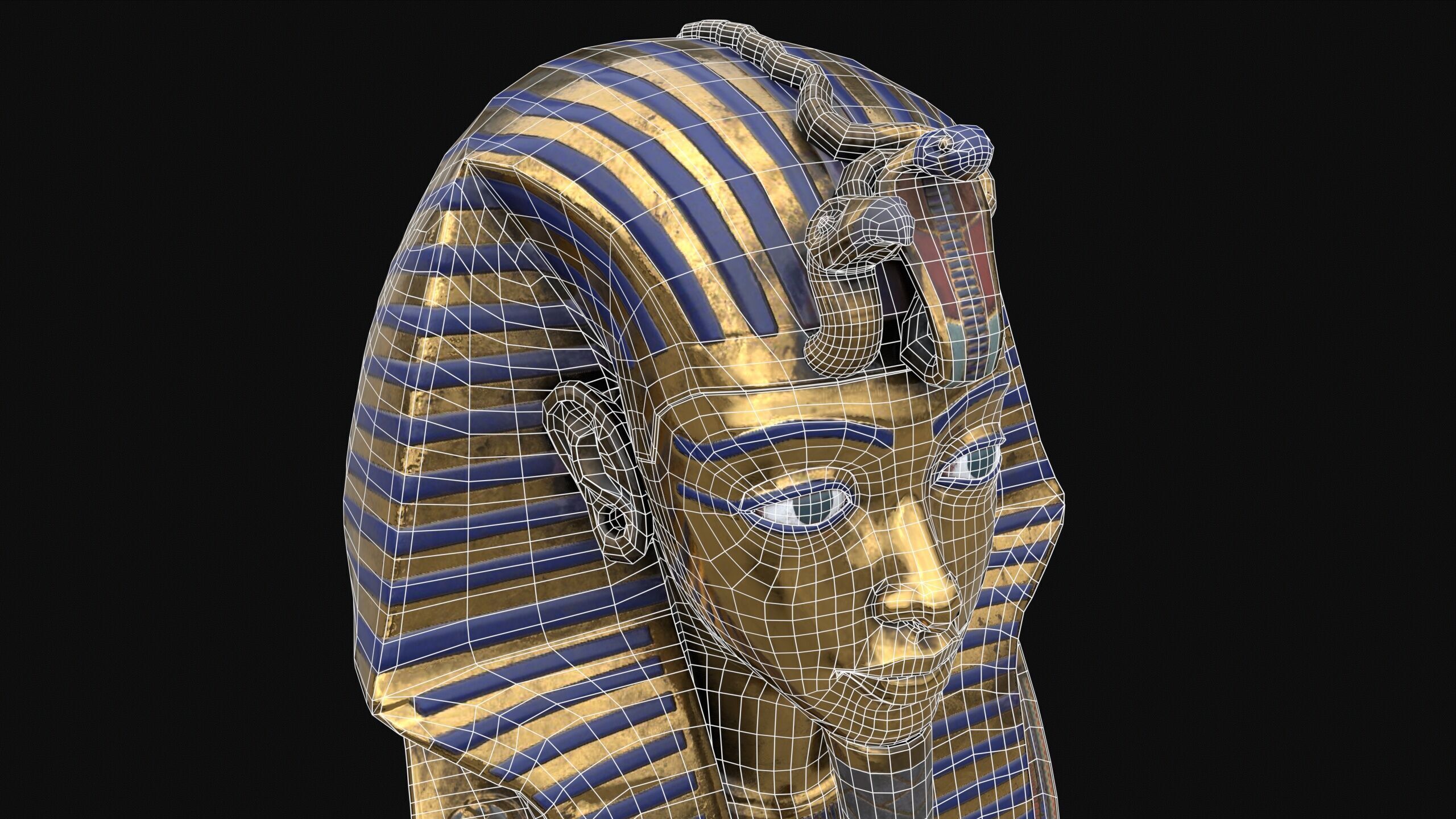 Egyptian Tutankhamun Mask Low-poly 3D model_17
