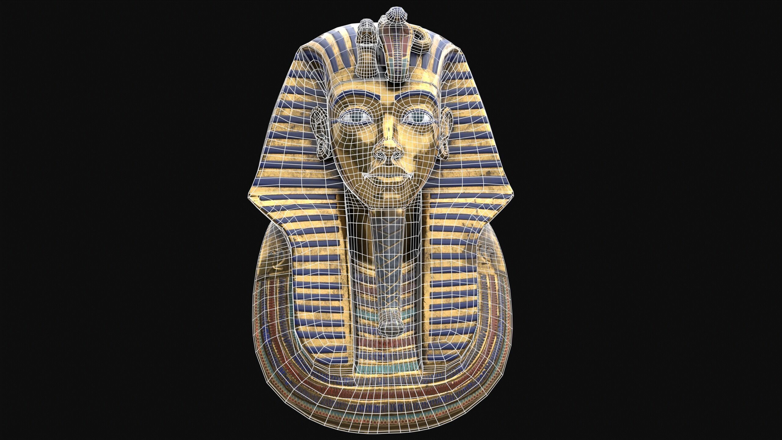 Egyptian Tutankhamun Mask Low-poly 3D model_21