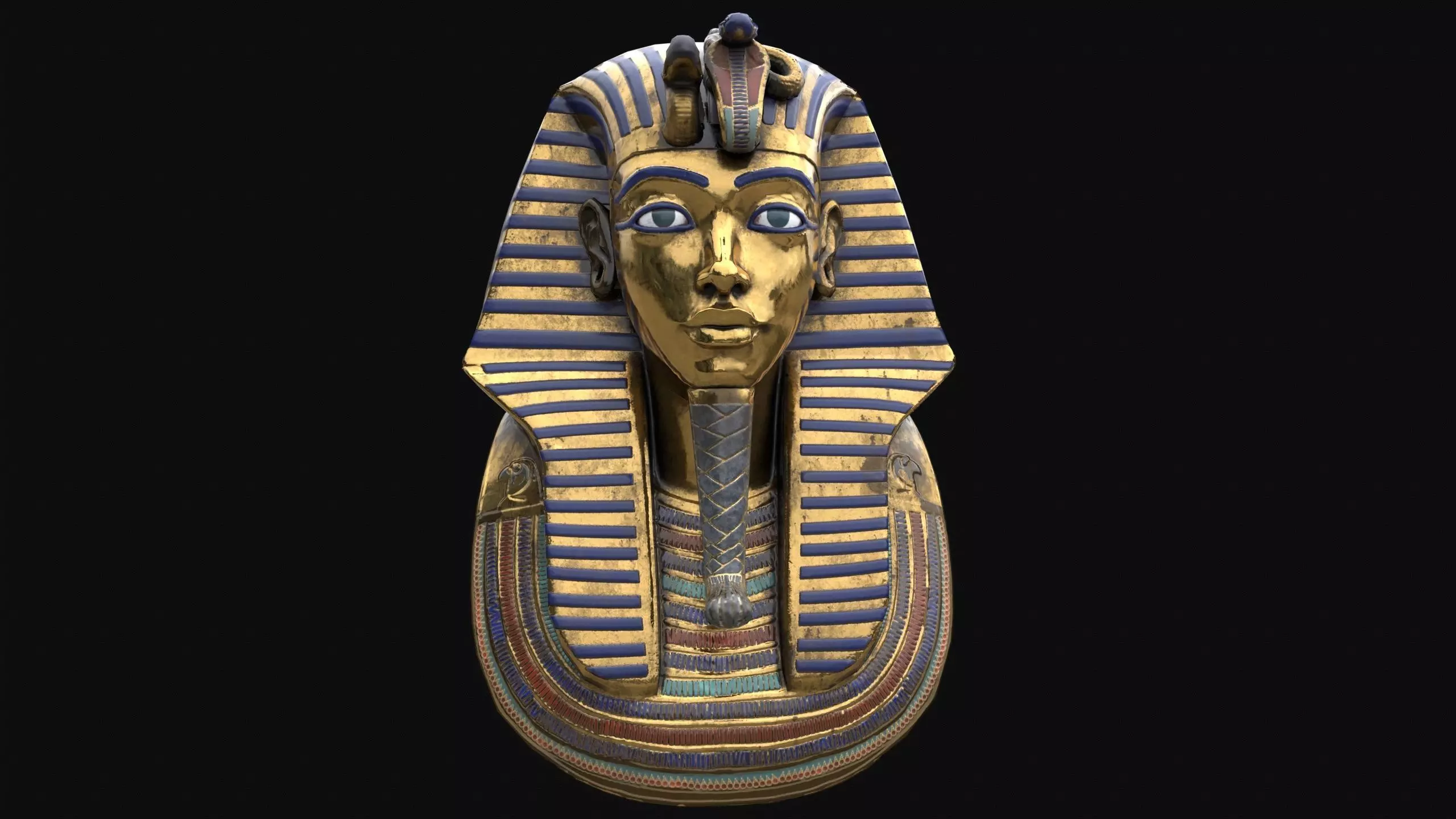 Egyptian Tutankhamun Mask Low-poly 3D model_0