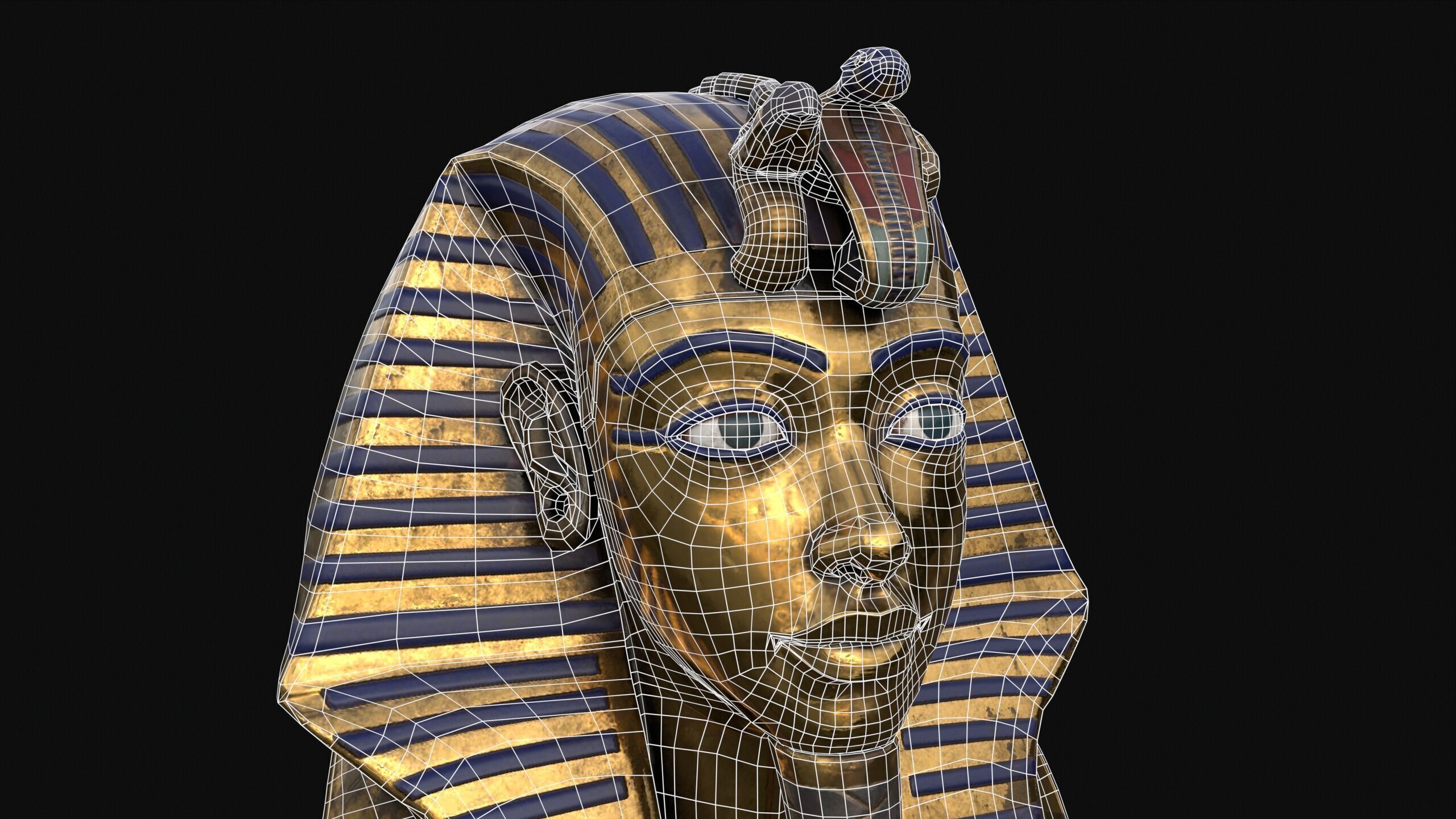 Egyptian Tutankhamun Mask Low-poly 3D model_14