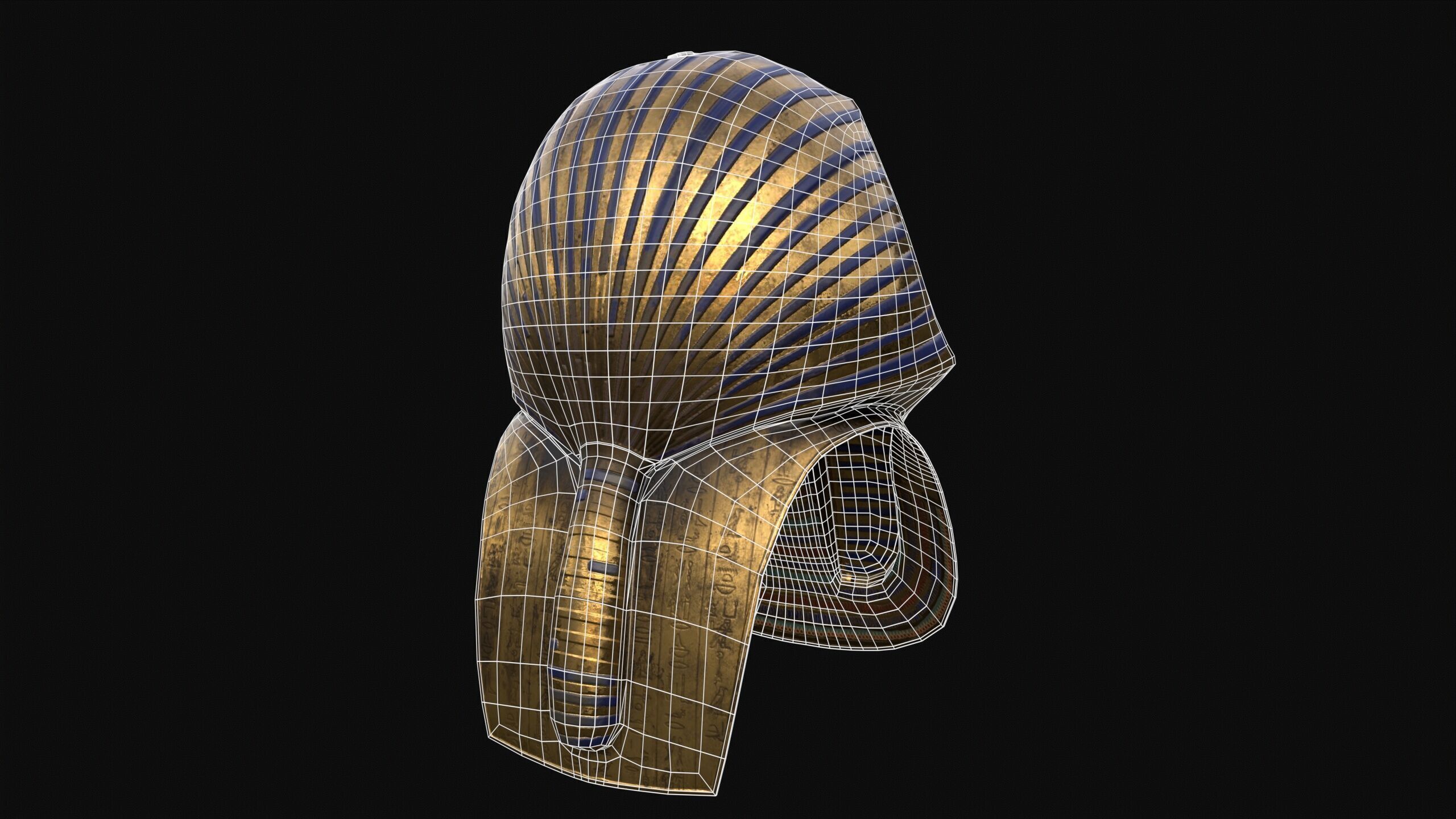 Egyptian Tutankhamun Mask Low-poly 3D model_15