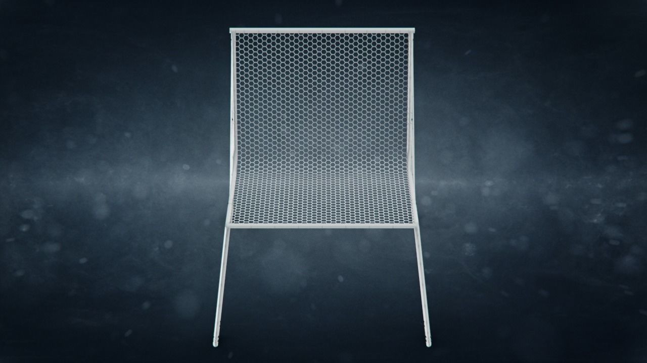 Hexagonal Grid Chair Low-poly 3D model_3