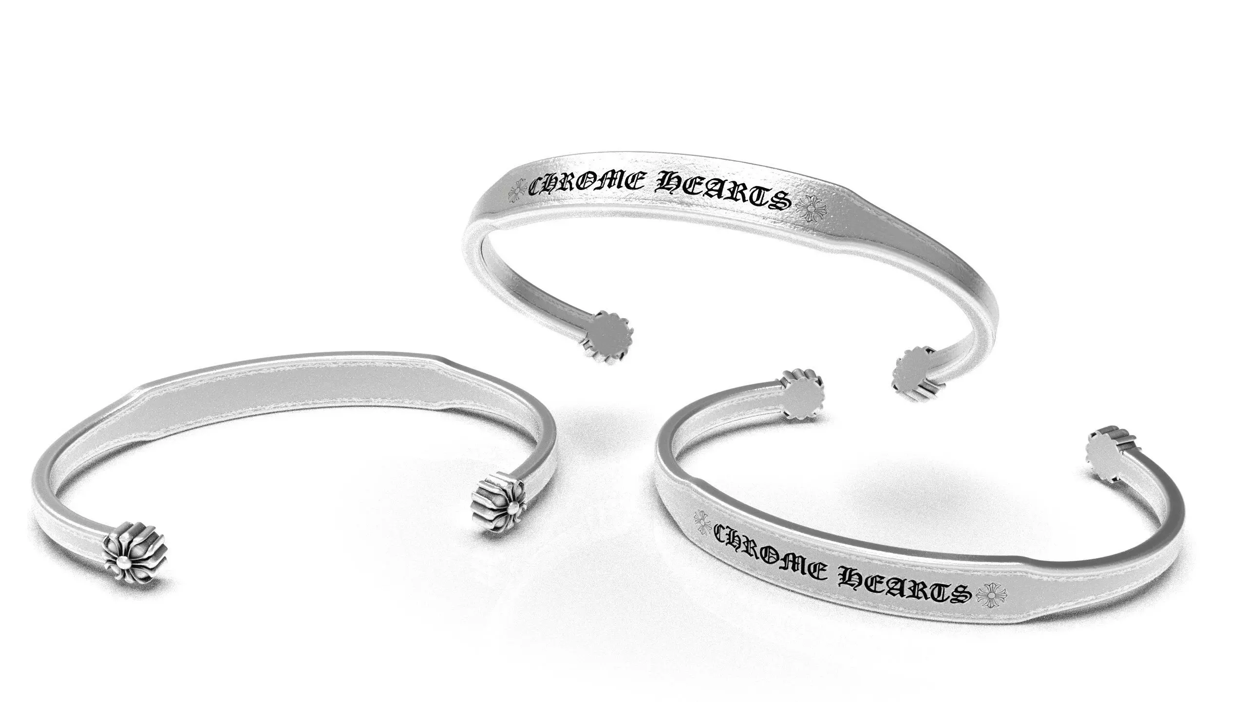 Chrome Hearts bracelet ch plus logo flat cuff 3D print model