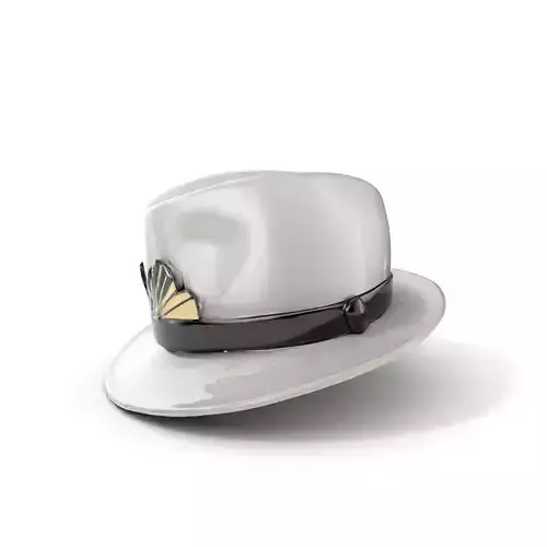 Stylish Gray Fedora Hat Model Pack with Gold Decoration Low-poly 3D model