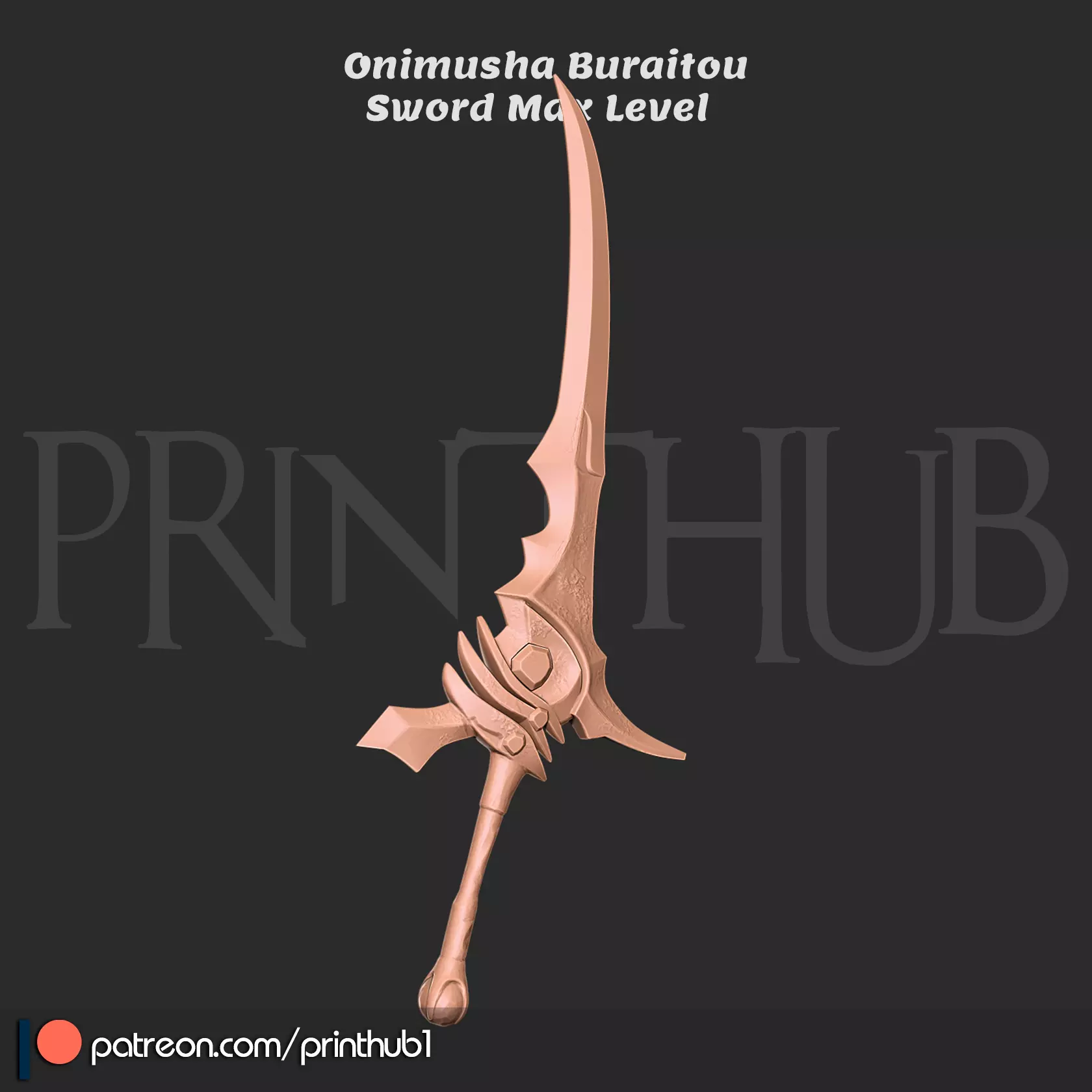 Buraitou Sword Max Level Onimusha 2 Fan Art Cosplay Prop 3D print model
