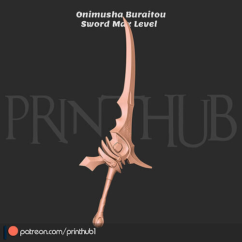 Buraitou Sword Max Level Onimusha 2 Fan Art Cosplay Prop  3D print model