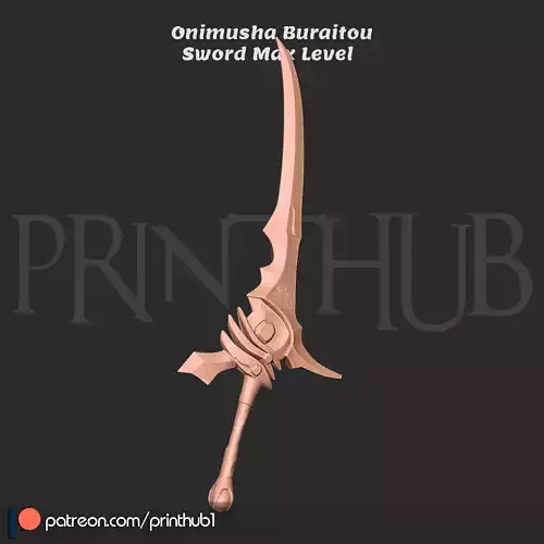 Buraitou Sword Max Level Onimusha 2 Fan Art Cosplay Prop  3D print model