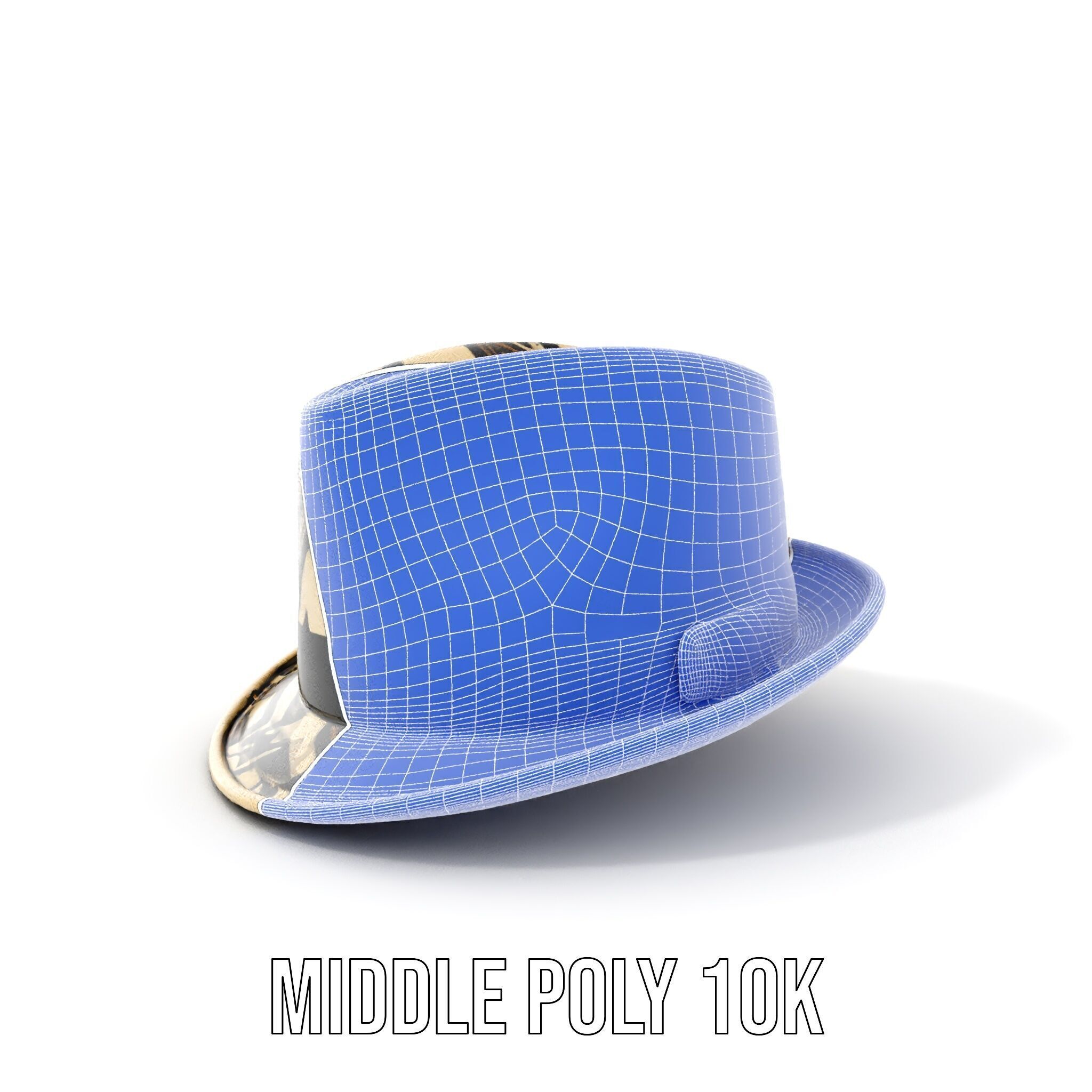 Geometric Pattern Fedora Hat Model Pack Low-poly 3D model_31