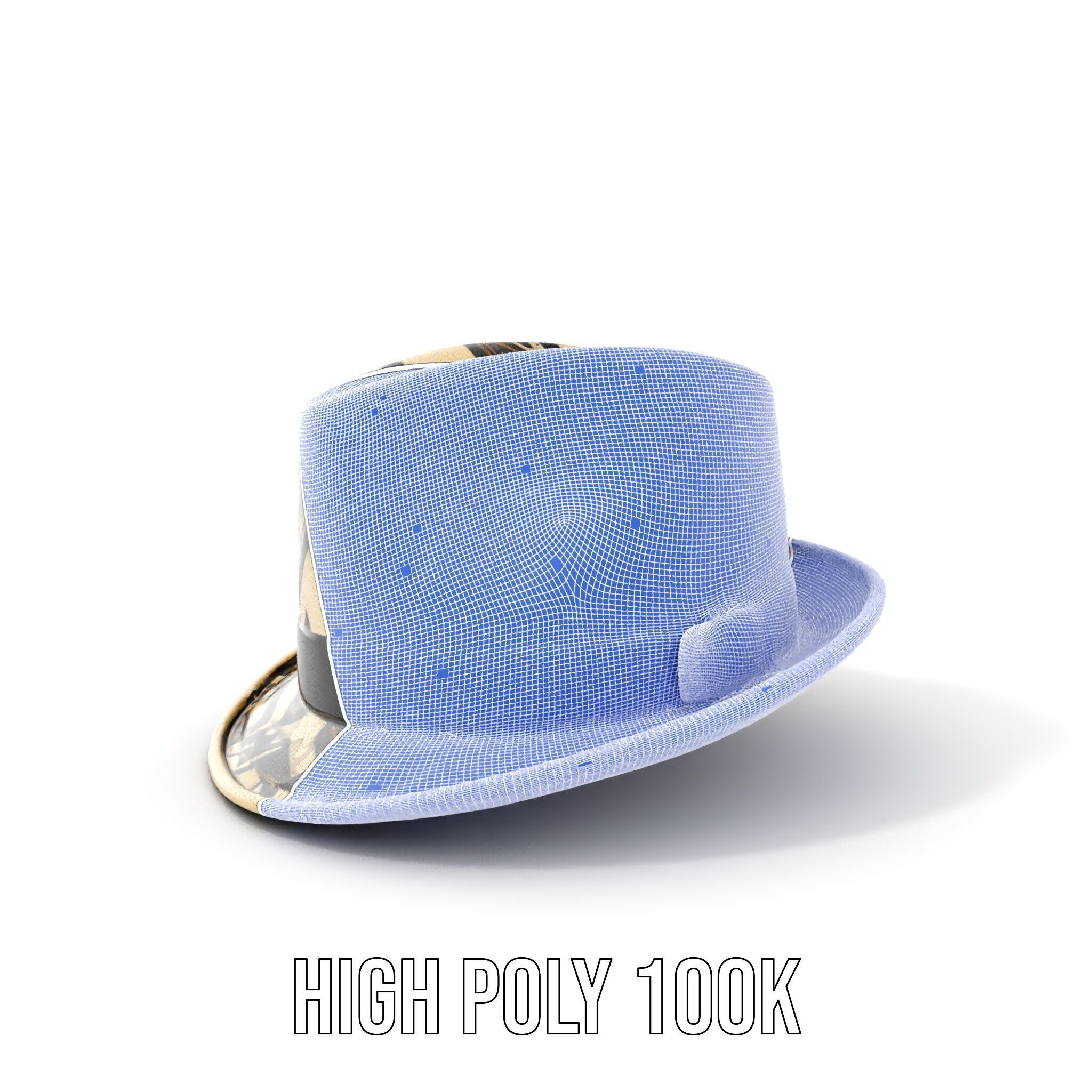 Geometric Pattern Fedora Hat Model Pack Low-poly 3D model_4