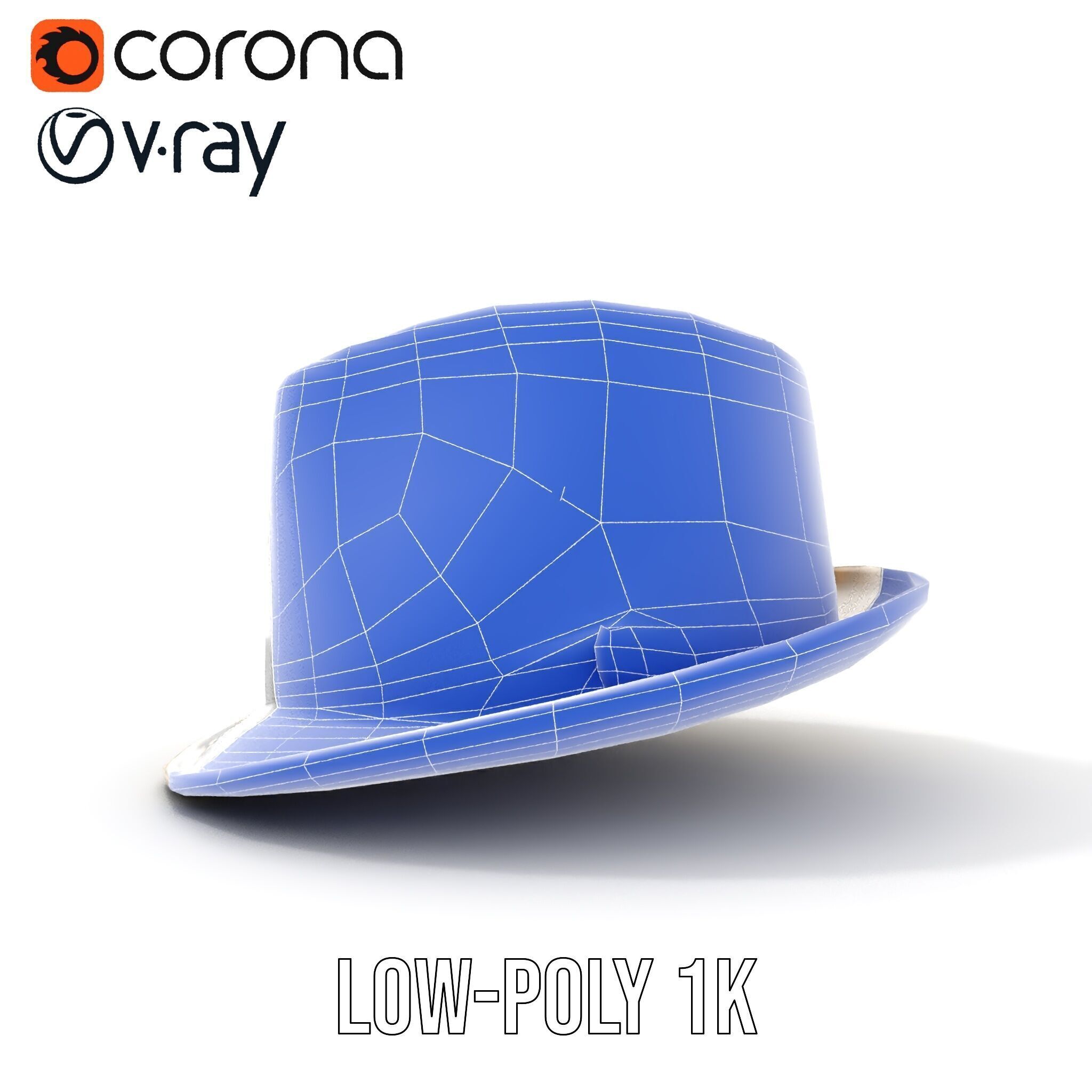 Geometric Pattern Fedora Hat Model Pack Low-poly 3D model_32