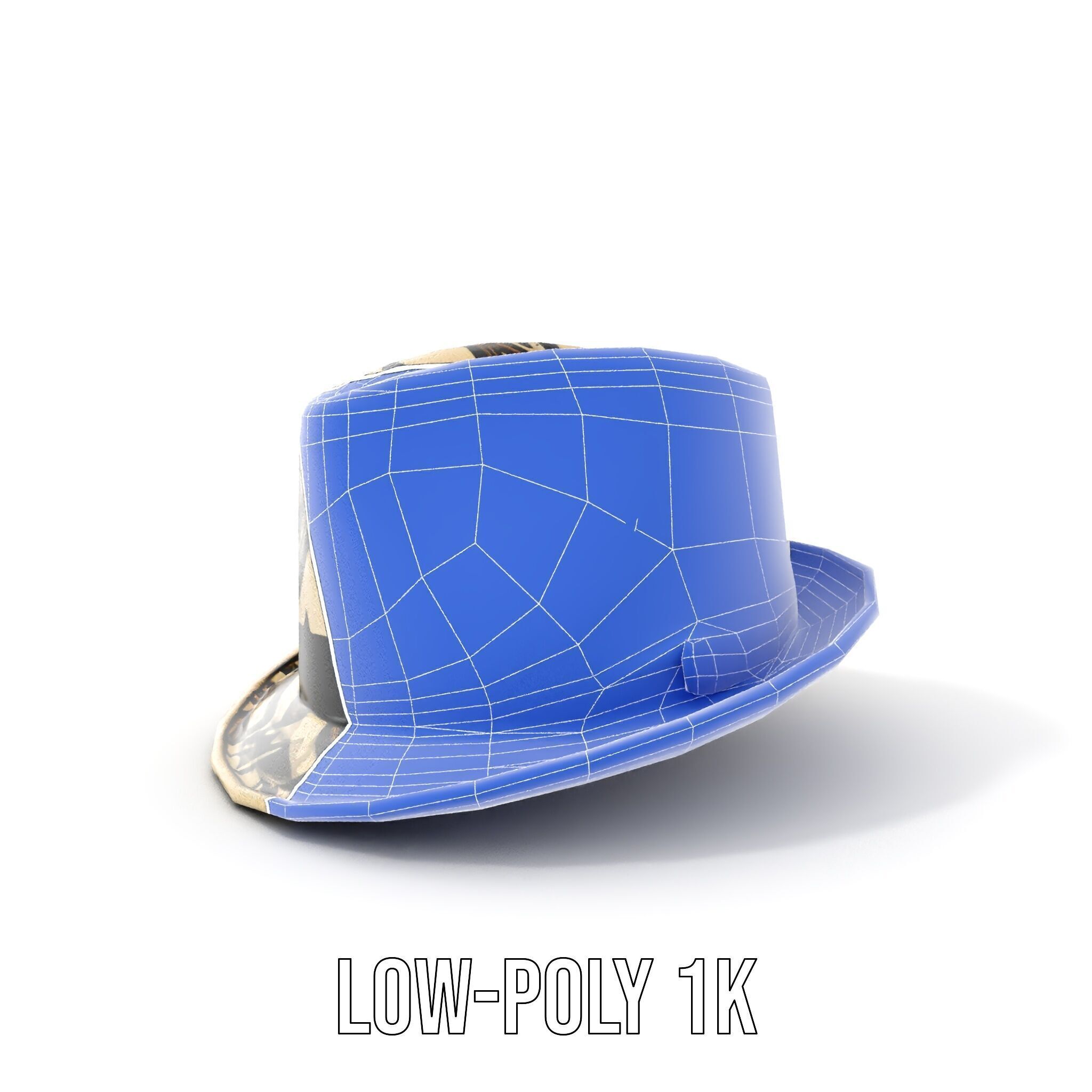Geometric Pattern Fedora Hat Model Pack Low-poly 3D model_20