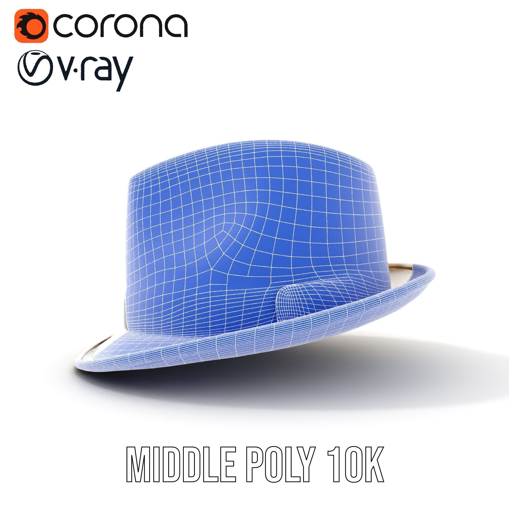 Geometric Pattern Fedora Hat Model Pack Low-poly 3D model_22