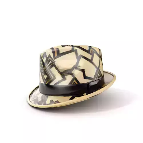 Geometric Pattern Fedora Hat Model Pack Low-poly 3D model
