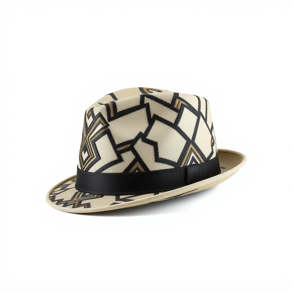 Geometric Pattern Fedora Hat Model Pack Low-poly 3D model_2
