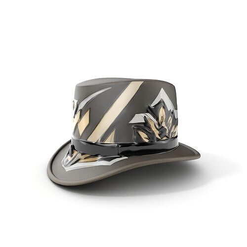 Stylish Fedora Hat Model Pack with Geometric Designs Low-poly 3D model