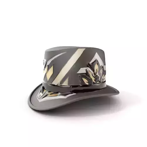 Stylish Fedora Hat Model Pack with Geometric Designs Low-poly 3D model