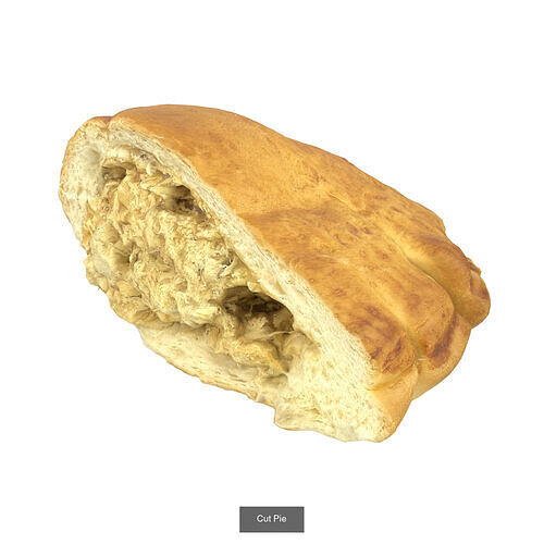 Pie Baked Meat Pastry 3D Model Pack 4