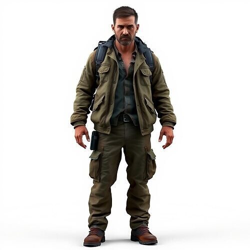 Post-Apocalyptic Survivor 3D Character Model 3D print model