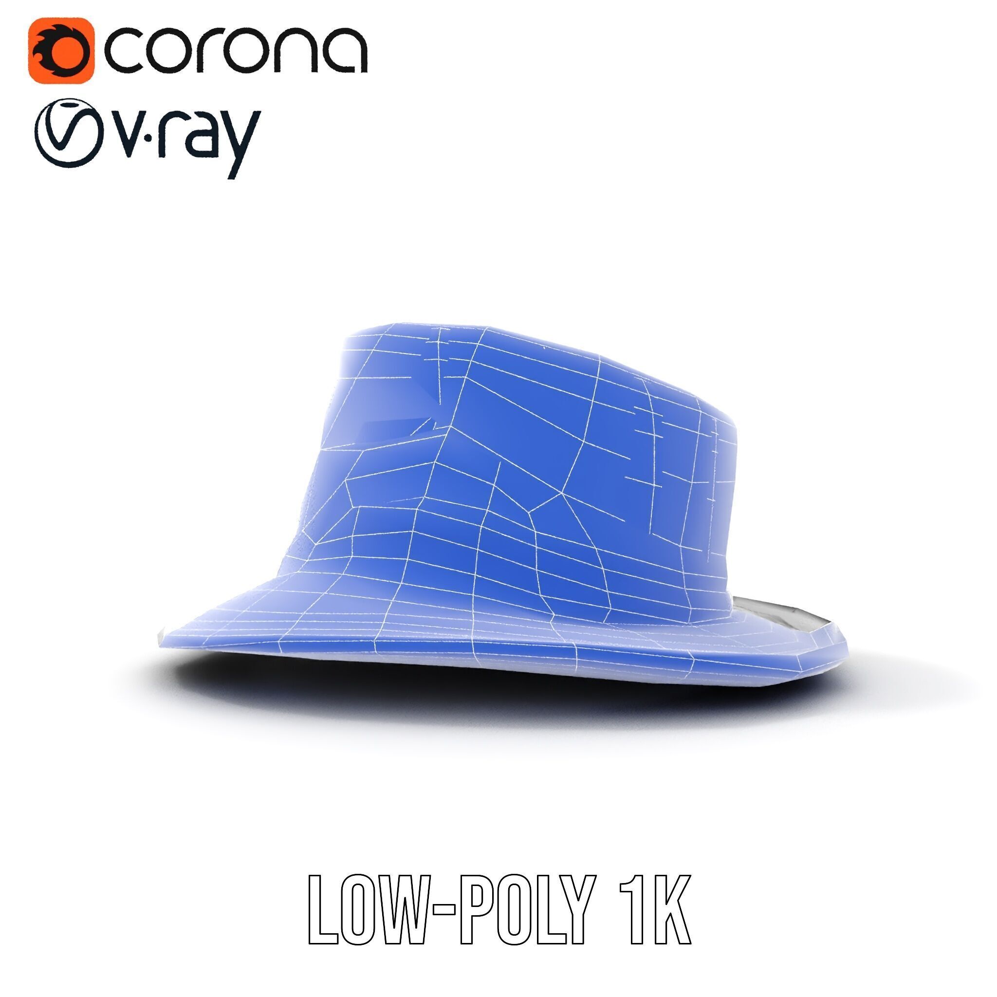 Elegant Fedora Hat Model Pack Low-poly 3D model_23