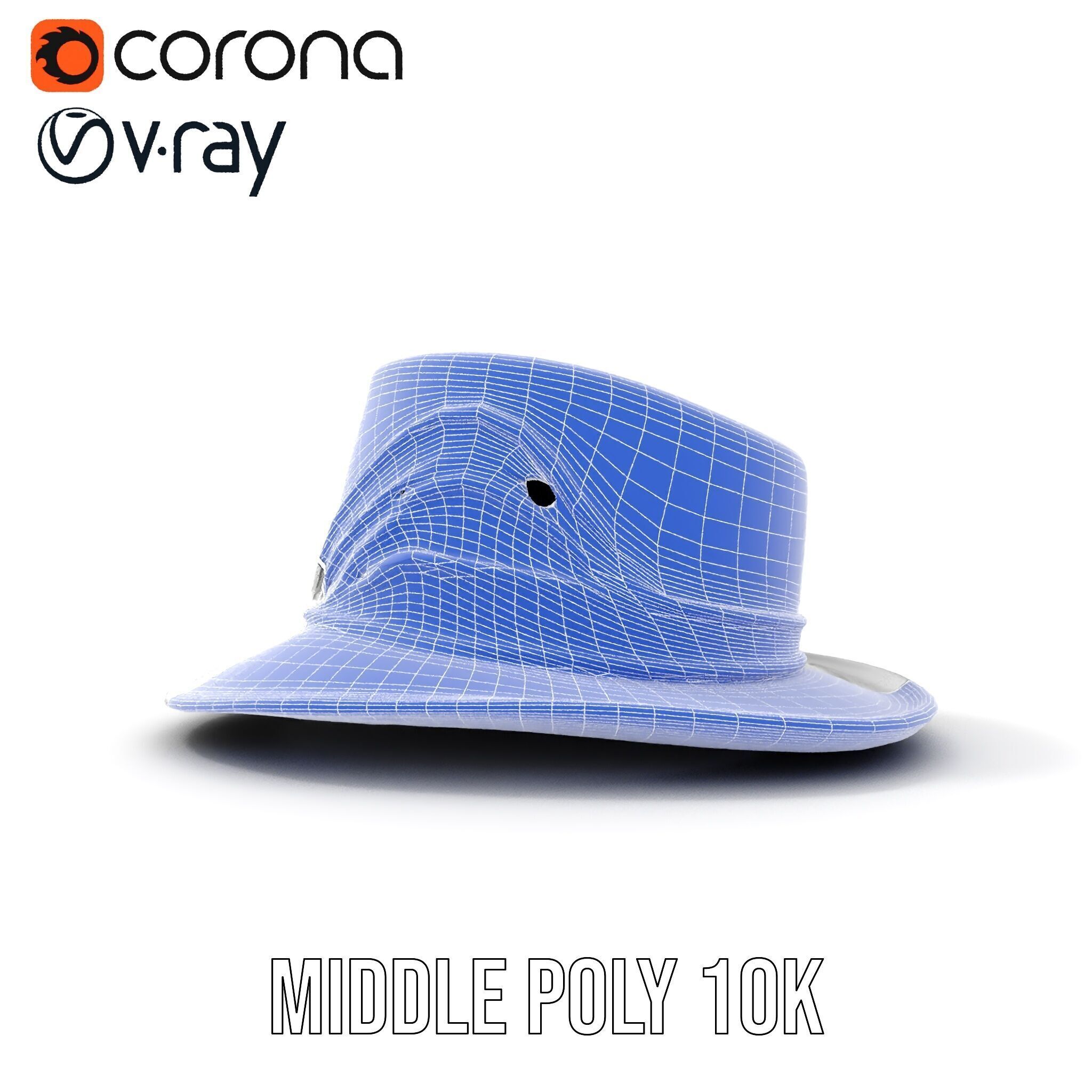 Elegant Fedora Hat Model Pack Low-poly 3D model_27