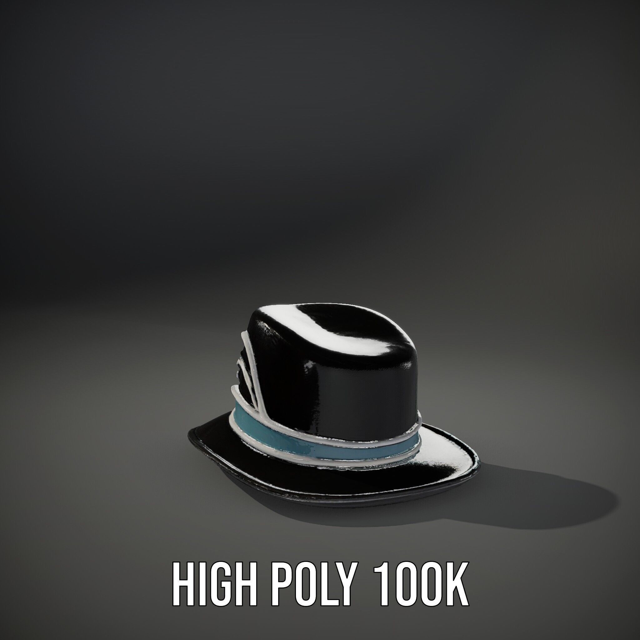 Elegant Fedora Hat Model Pack Low-poly 3D model_14
