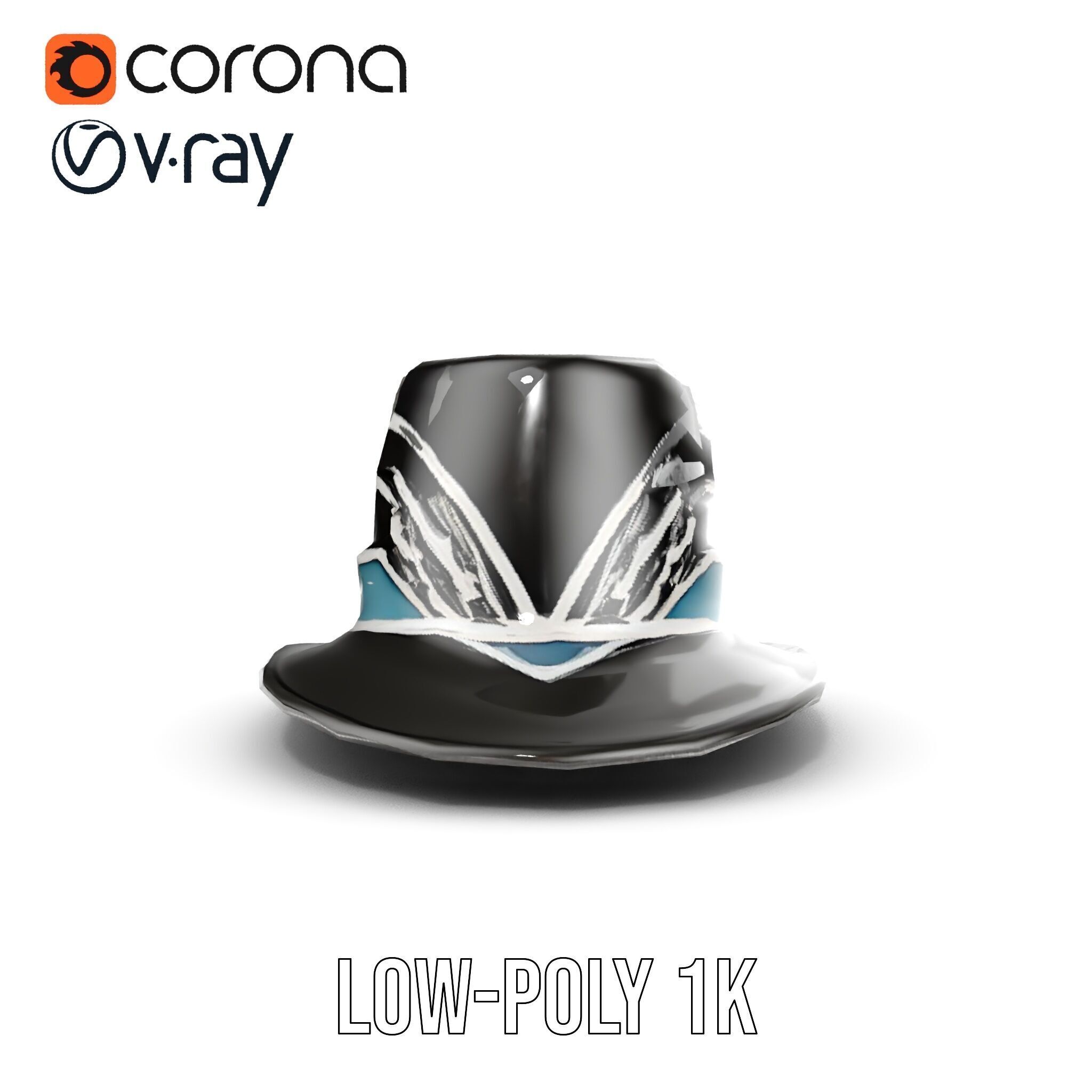 Elegant Fedora Hat Model Pack Low-poly 3D model_31