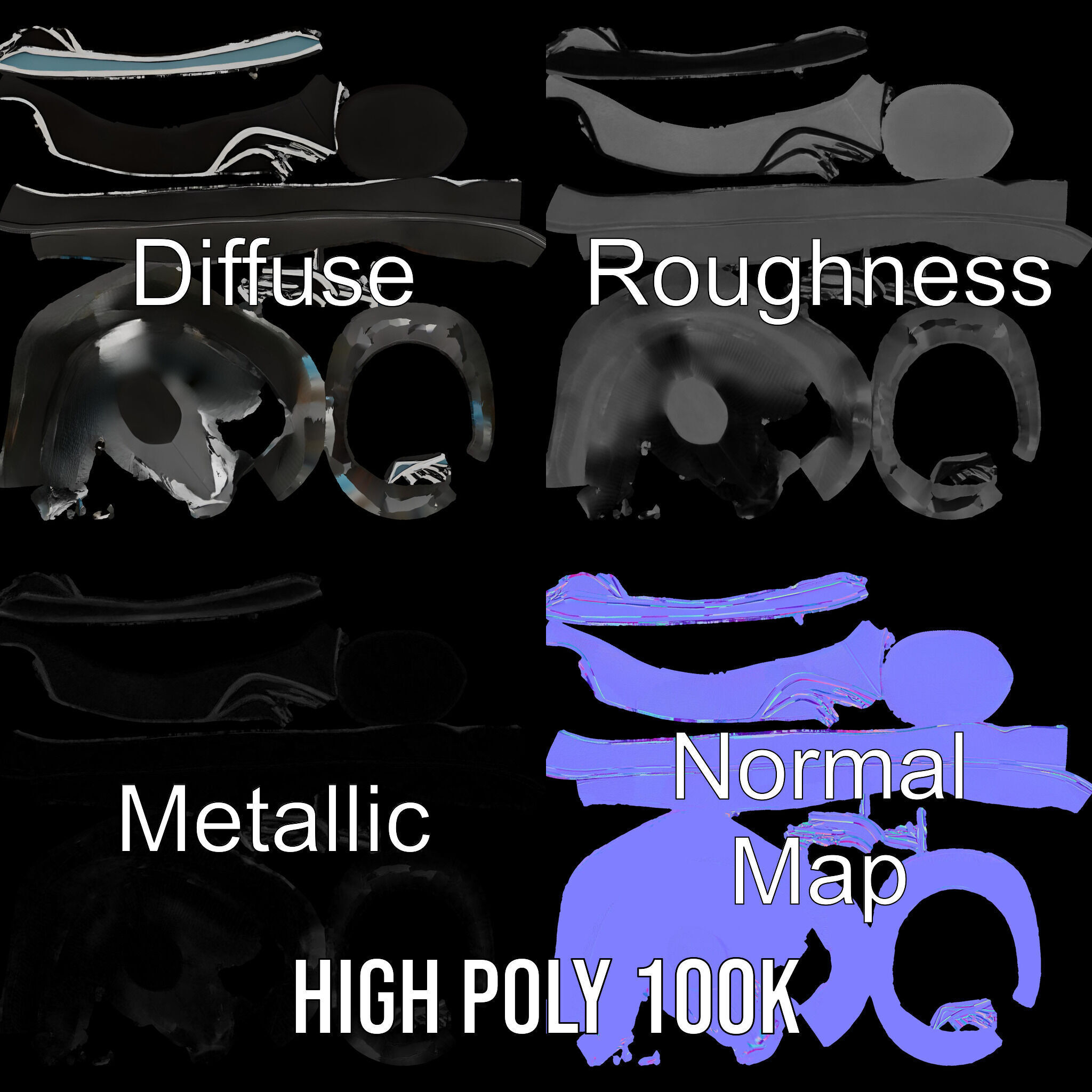 Elegant Fedora Hat Model Pack Low-poly 3D model_3