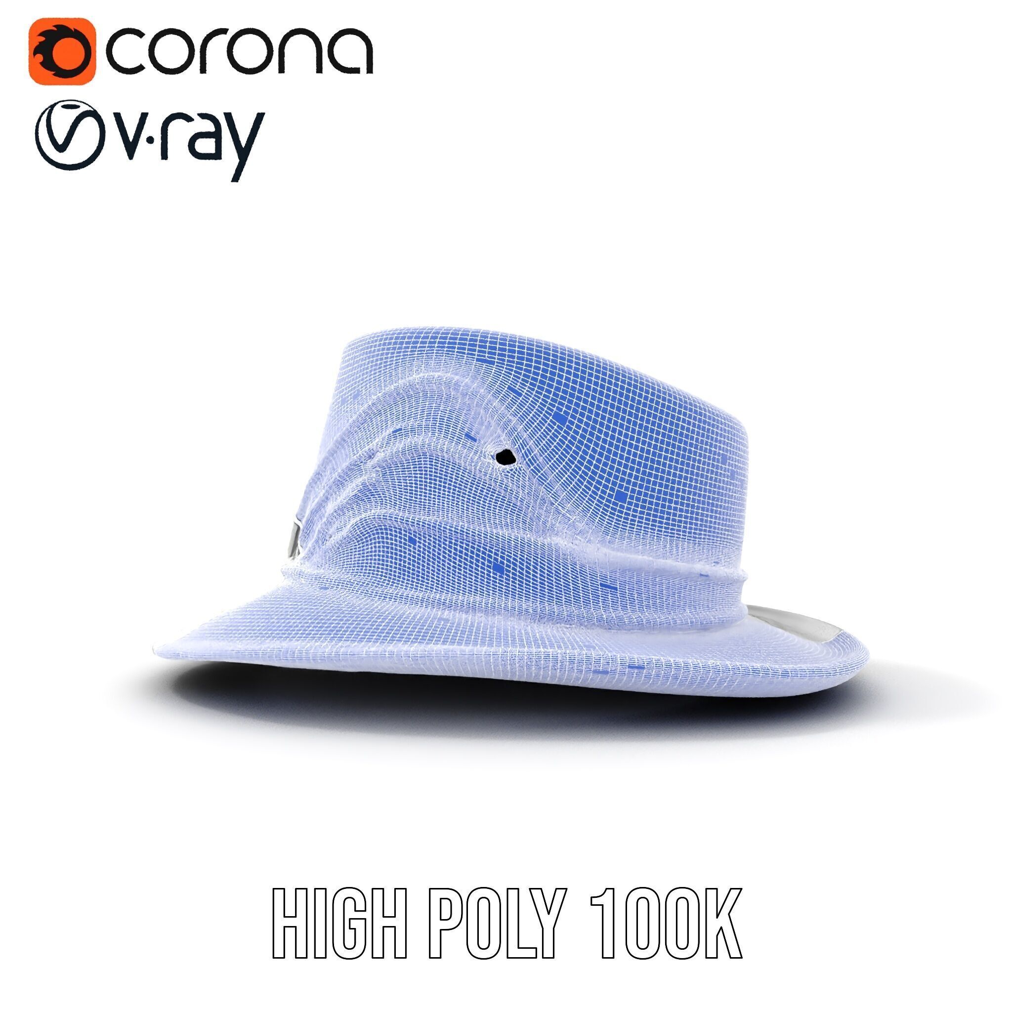 Elegant Fedora Hat Model Pack Low-poly 3D model_35