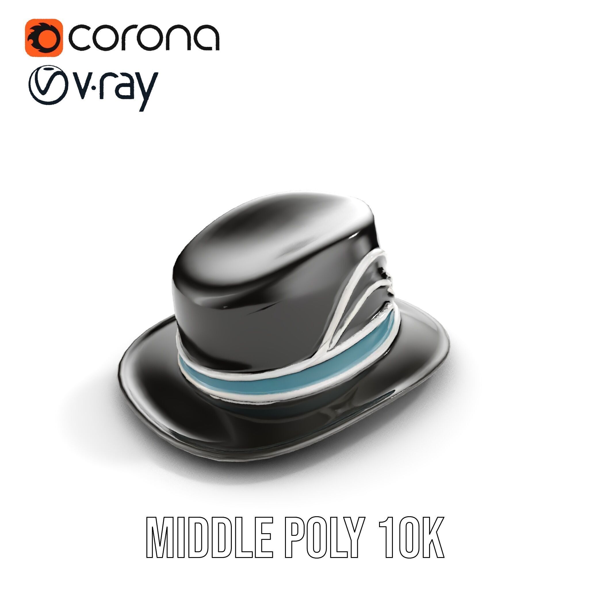 Elegant Fedora Hat Model Pack Low-poly 3D model_17