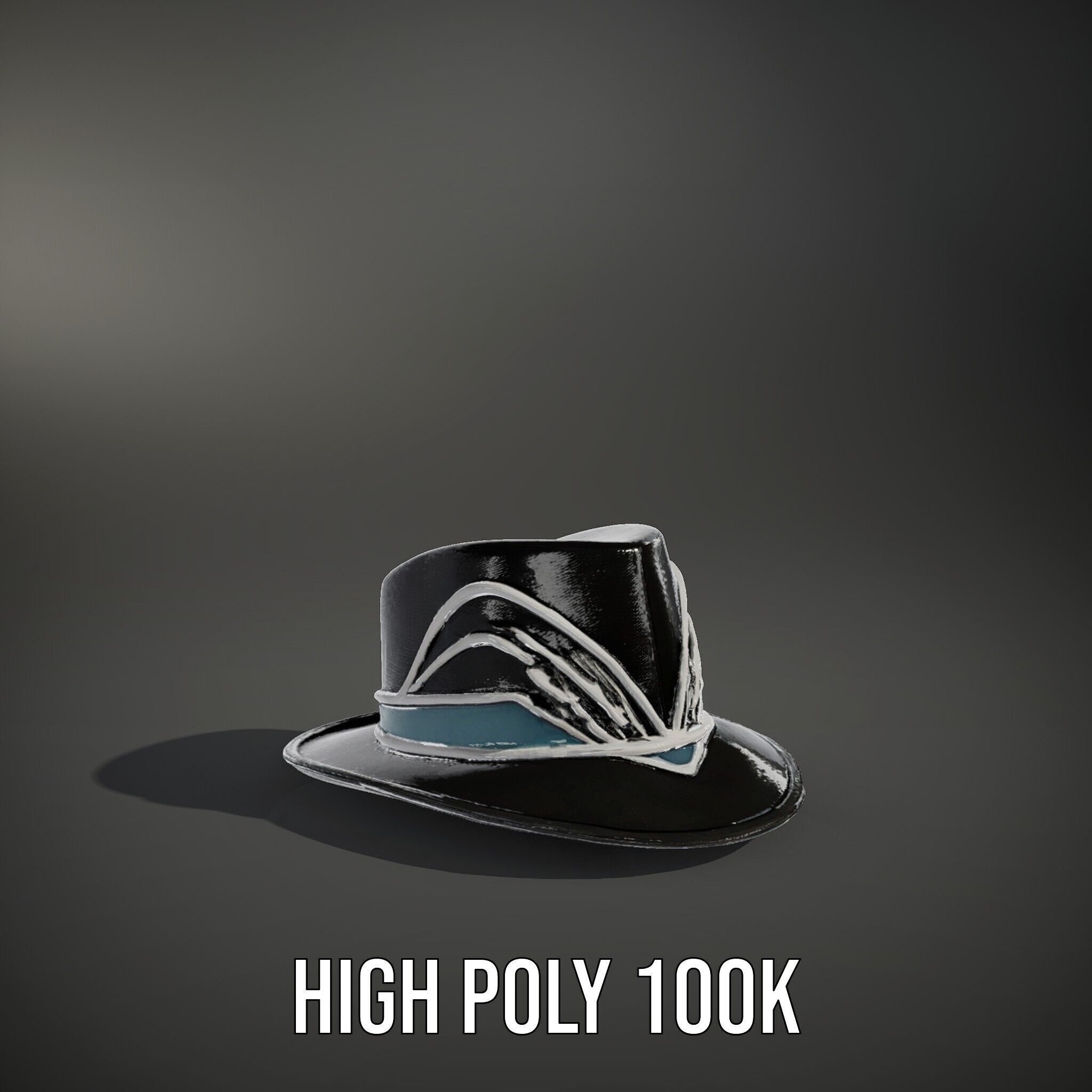 Elegant Fedora Hat Model Pack Low-poly 3D model_8