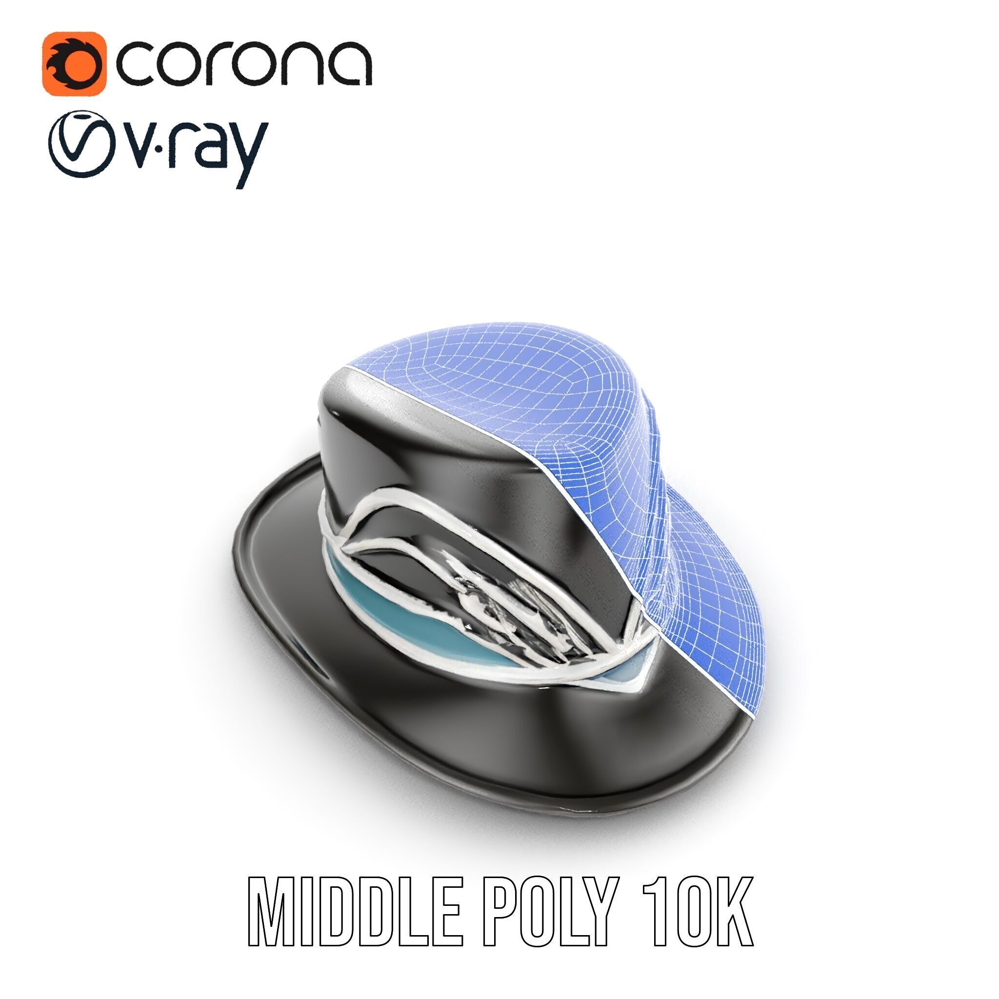 Elegant Fedora Hat Model Pack Low-poly 3D model_25