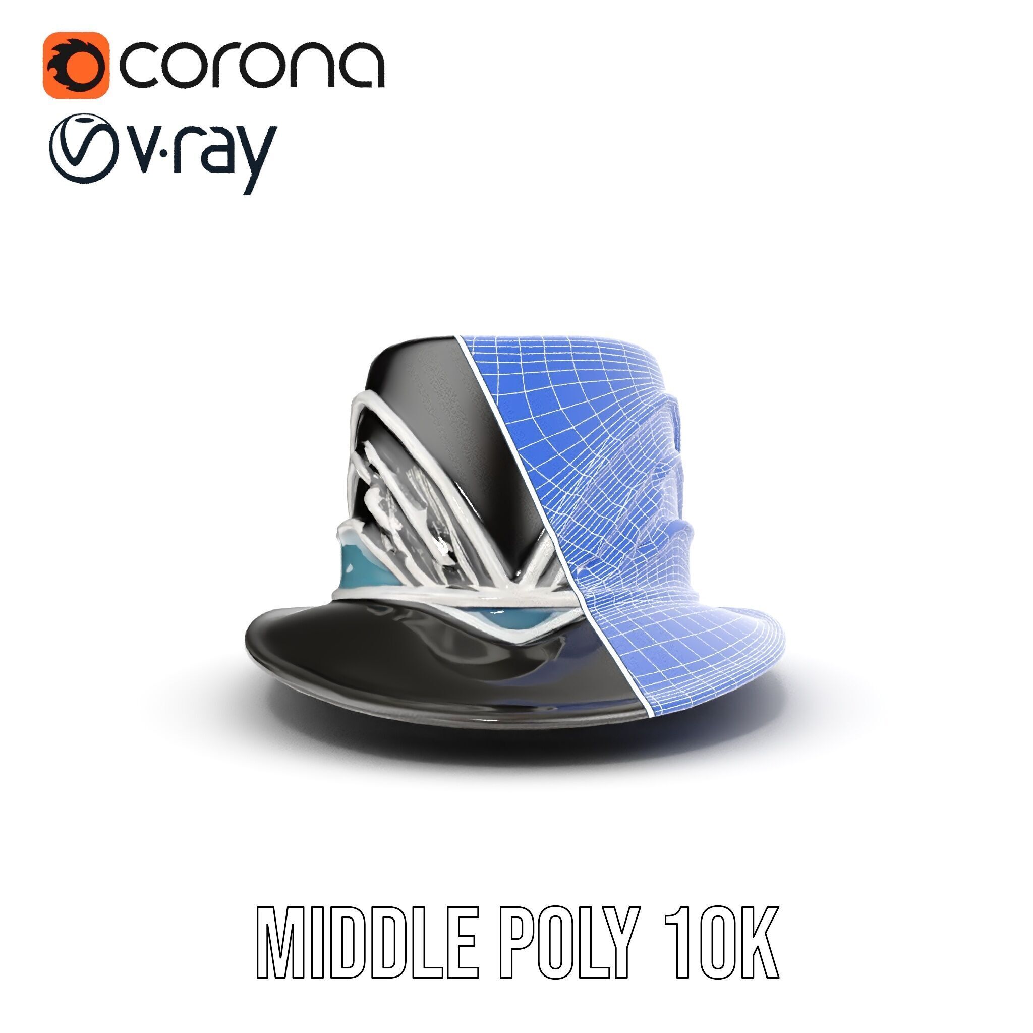 Elegant Fedora Hat Model Pack Low-poly 3D model_30