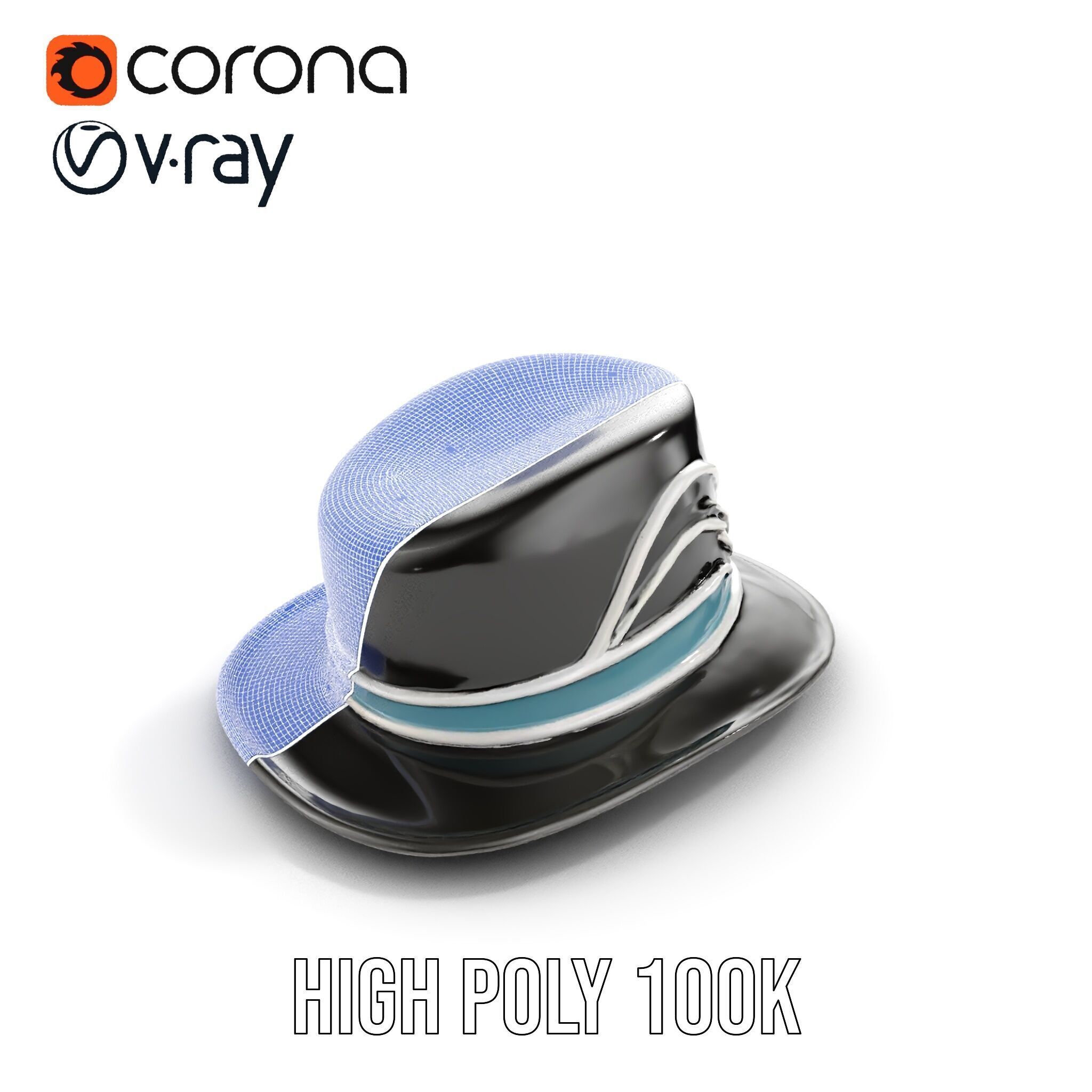 Elegant Fedora Hat Model Pack Low-poly 3D model_38