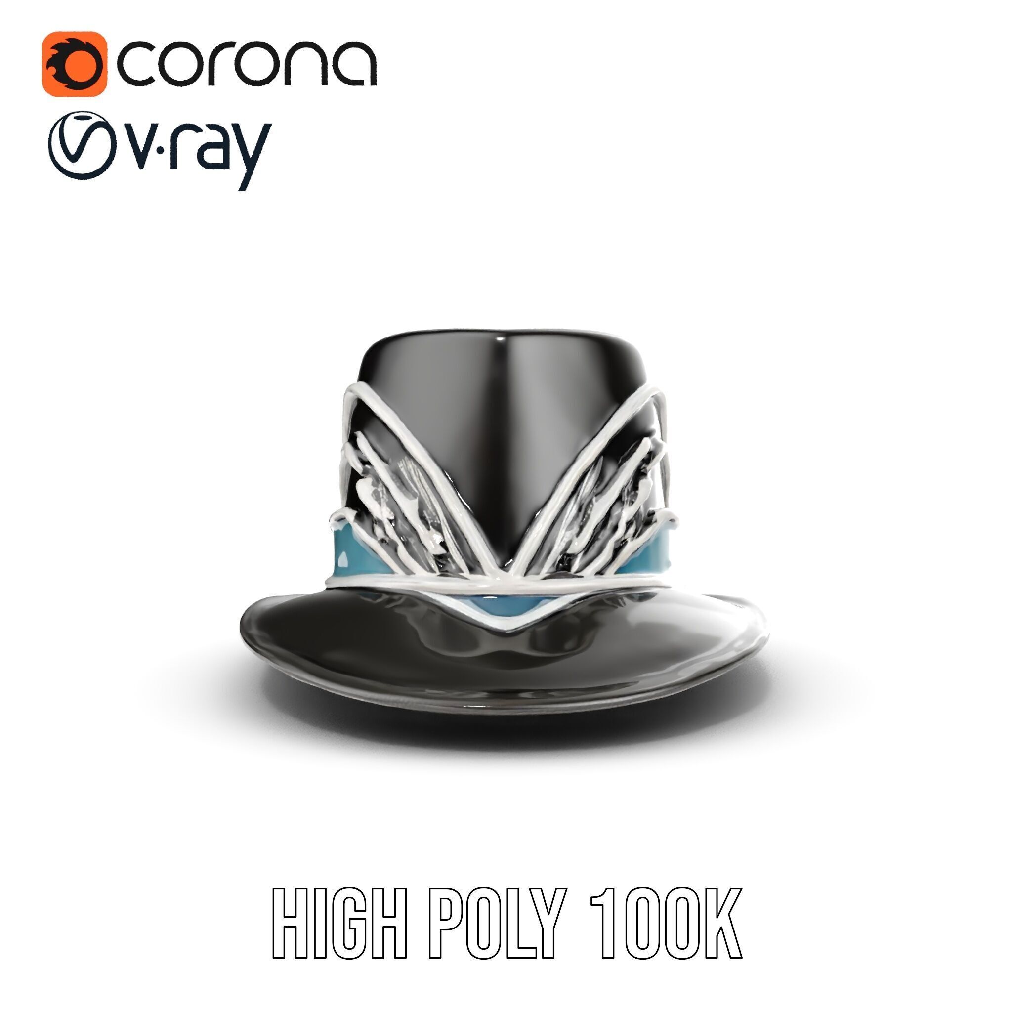 Elegant Fedora Hat Model Pack Low-poly 3D model_32