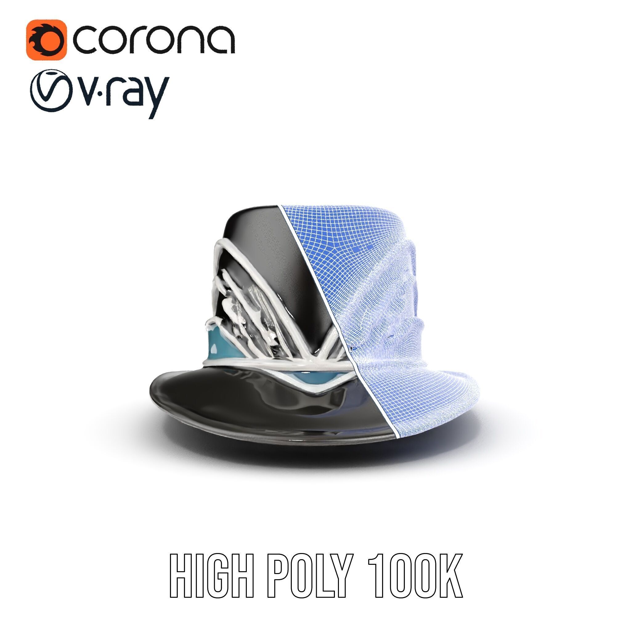 Elegant Fedora Hat Model Pack Low-poly 3D model_36