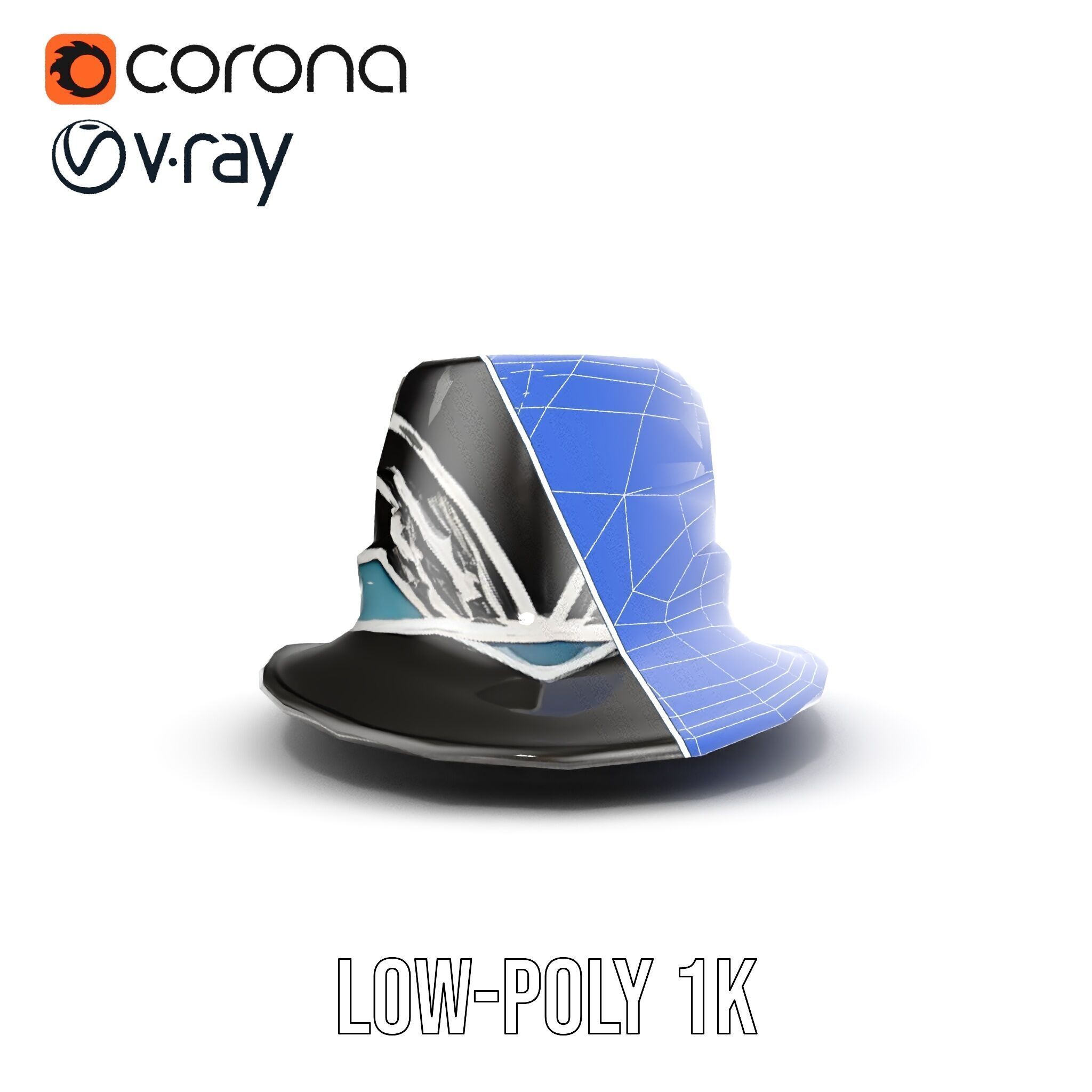 Elegant Fedora Hat Model Pack Low-poly 3D model_28