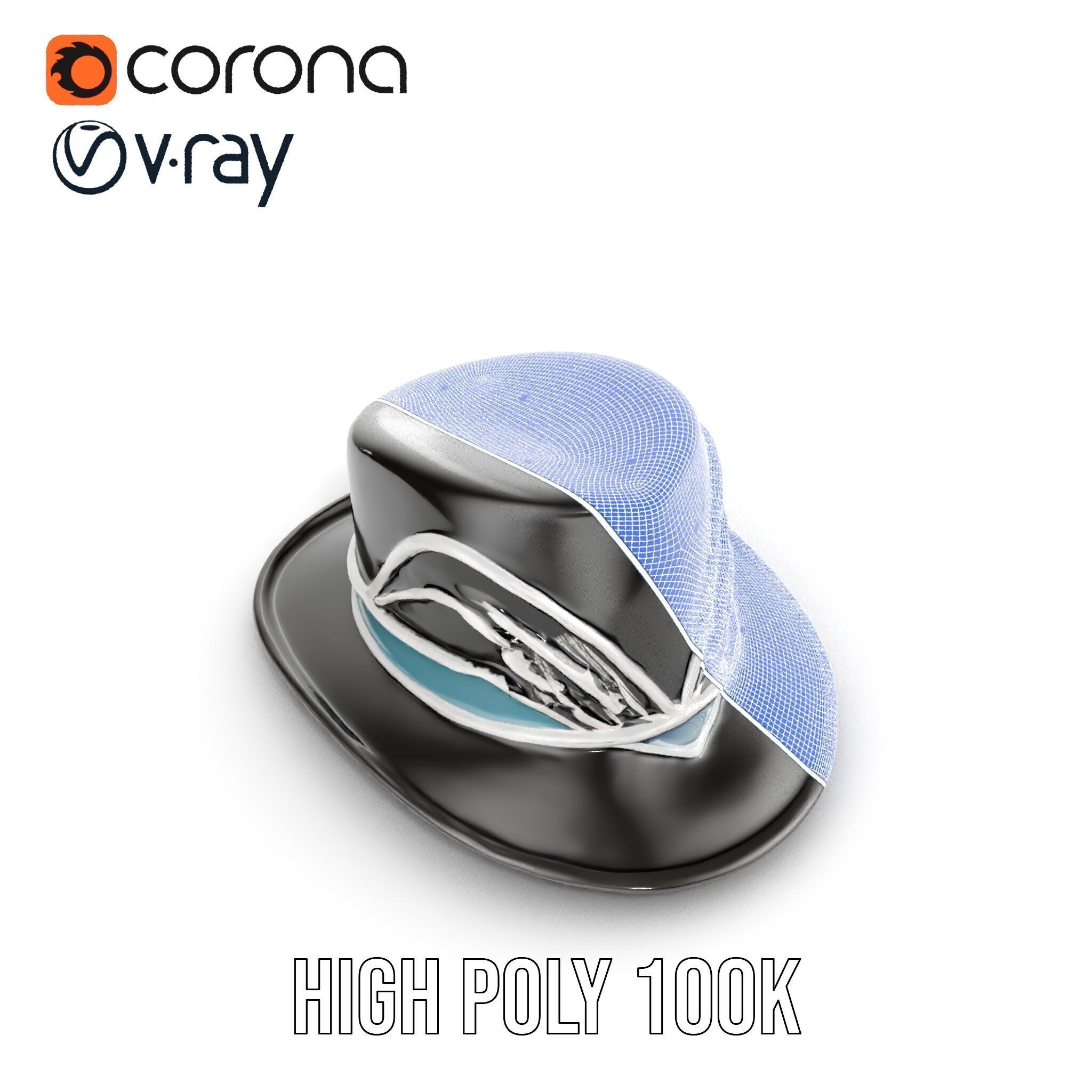 Elegant Fedora Hat Model Pack Low-poly 3D model_37