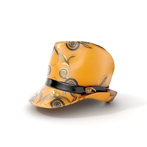 Stylish Fedora Model Pack with Decorative Pattern Low-poly 3D model