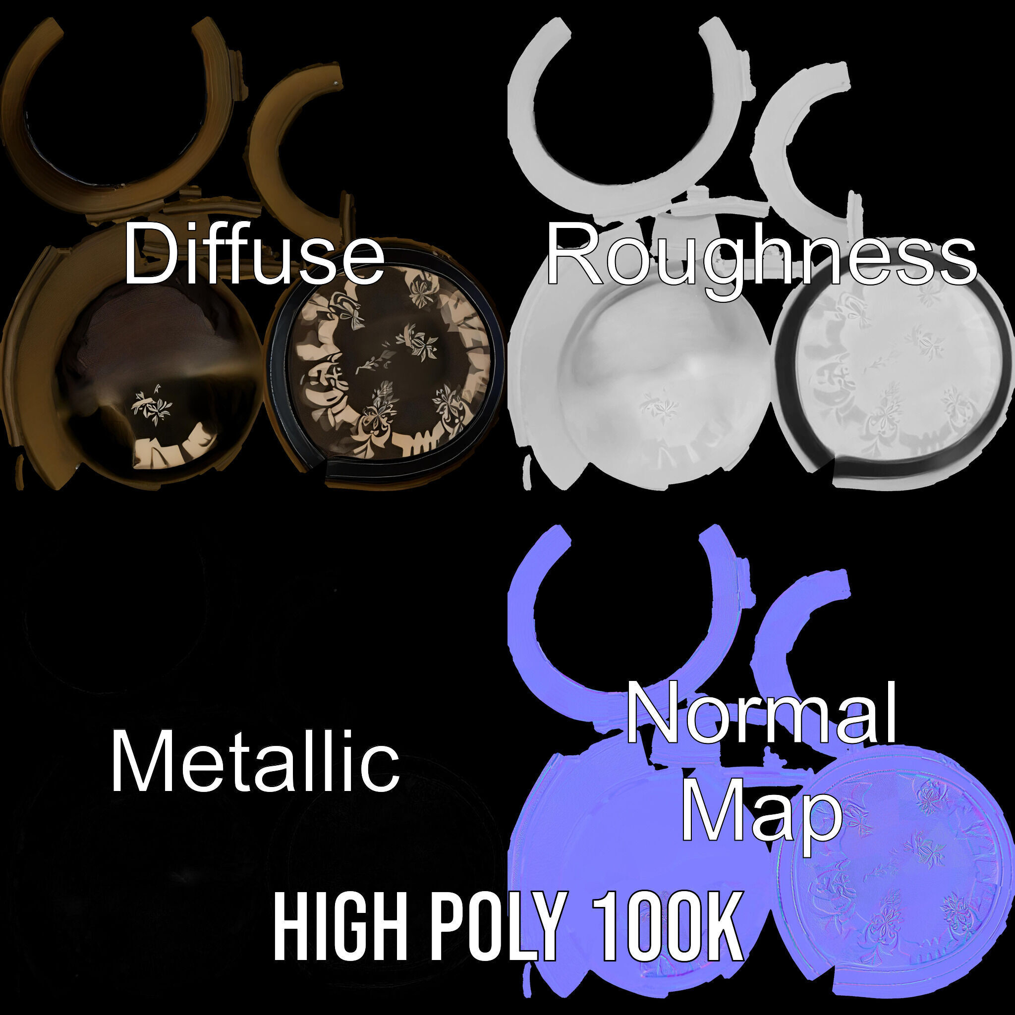 Decorative Fedora Hat D Model Pack Low-poly 3D model_3