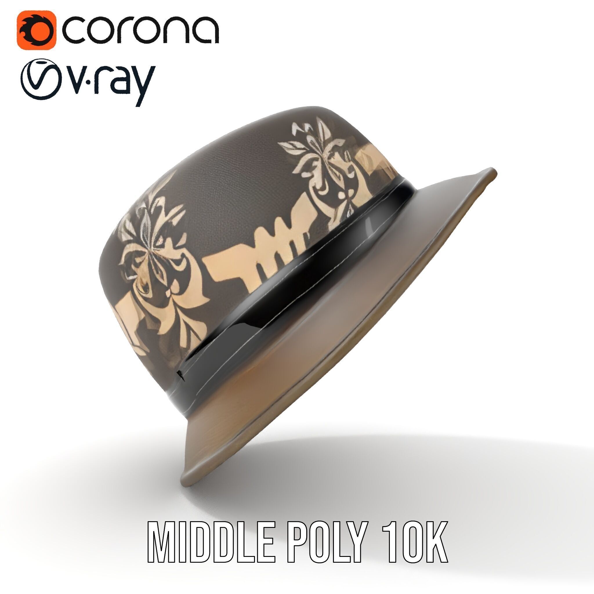 Decorative Fedora Hat D Model Pack Low-poly 3D model_12