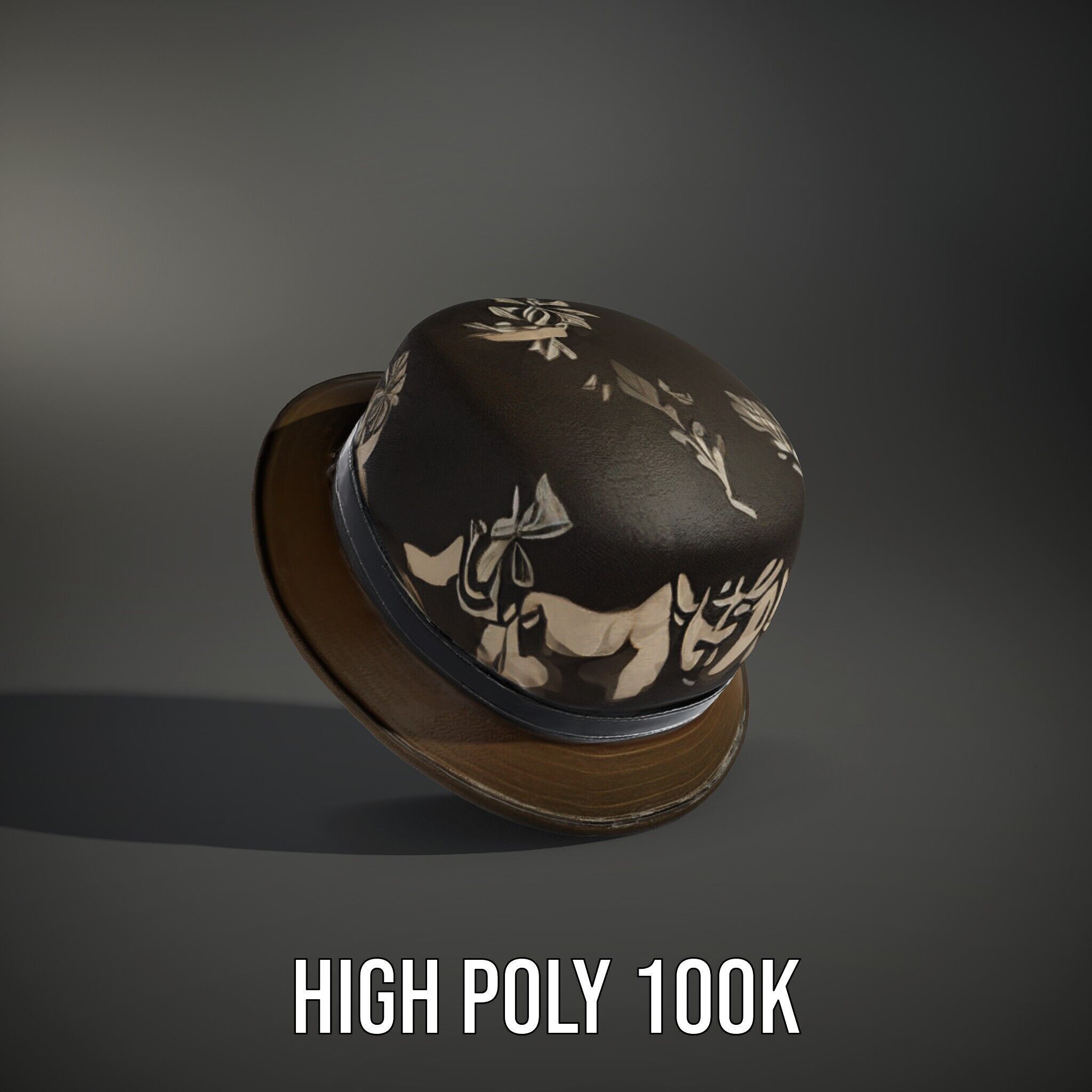 Decorative Fedora Hat D Model Pack Low-poly 3D model_11