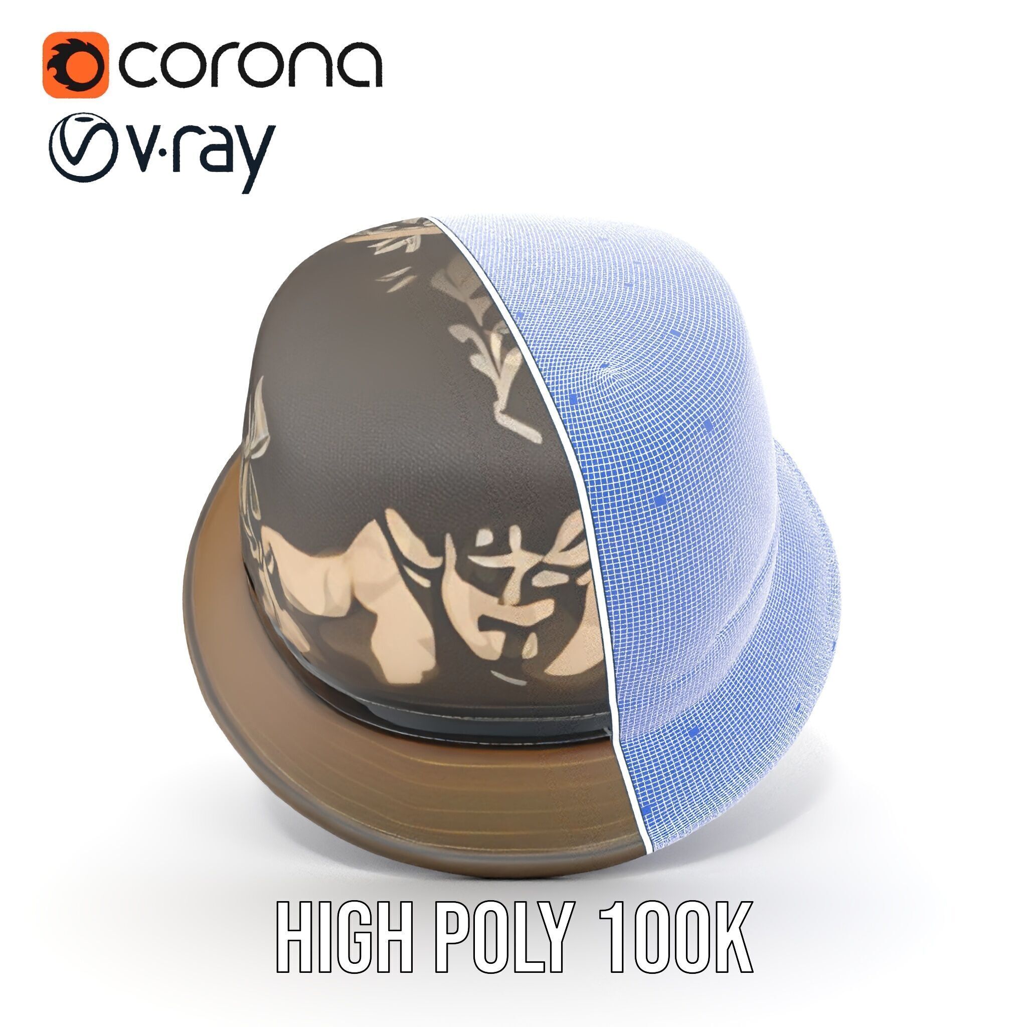 Decorative Fedora Hat D Model Pack Low-poly 3D model_37