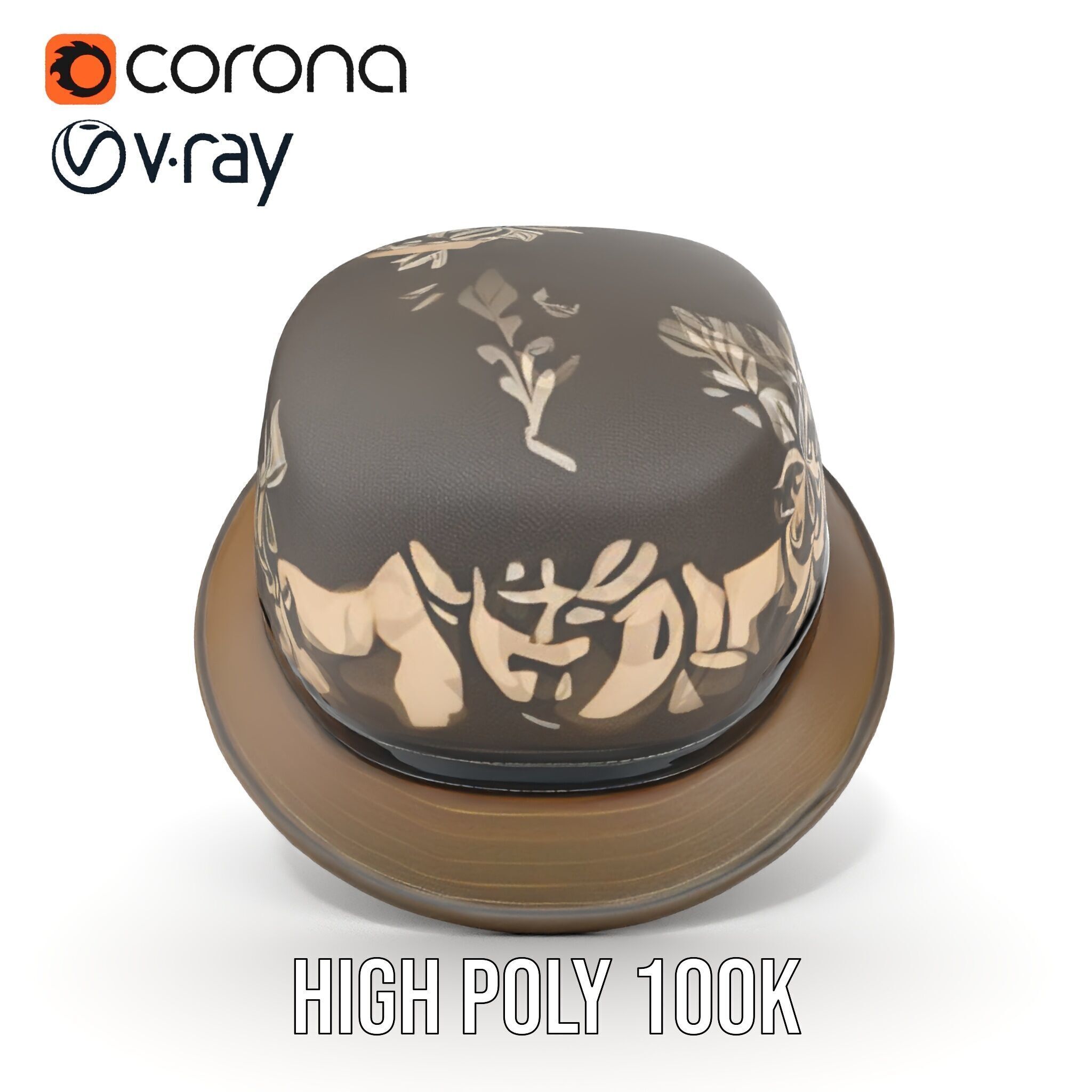 Decorative Fedora Hat D Model Pack Low-poly 3D model_35