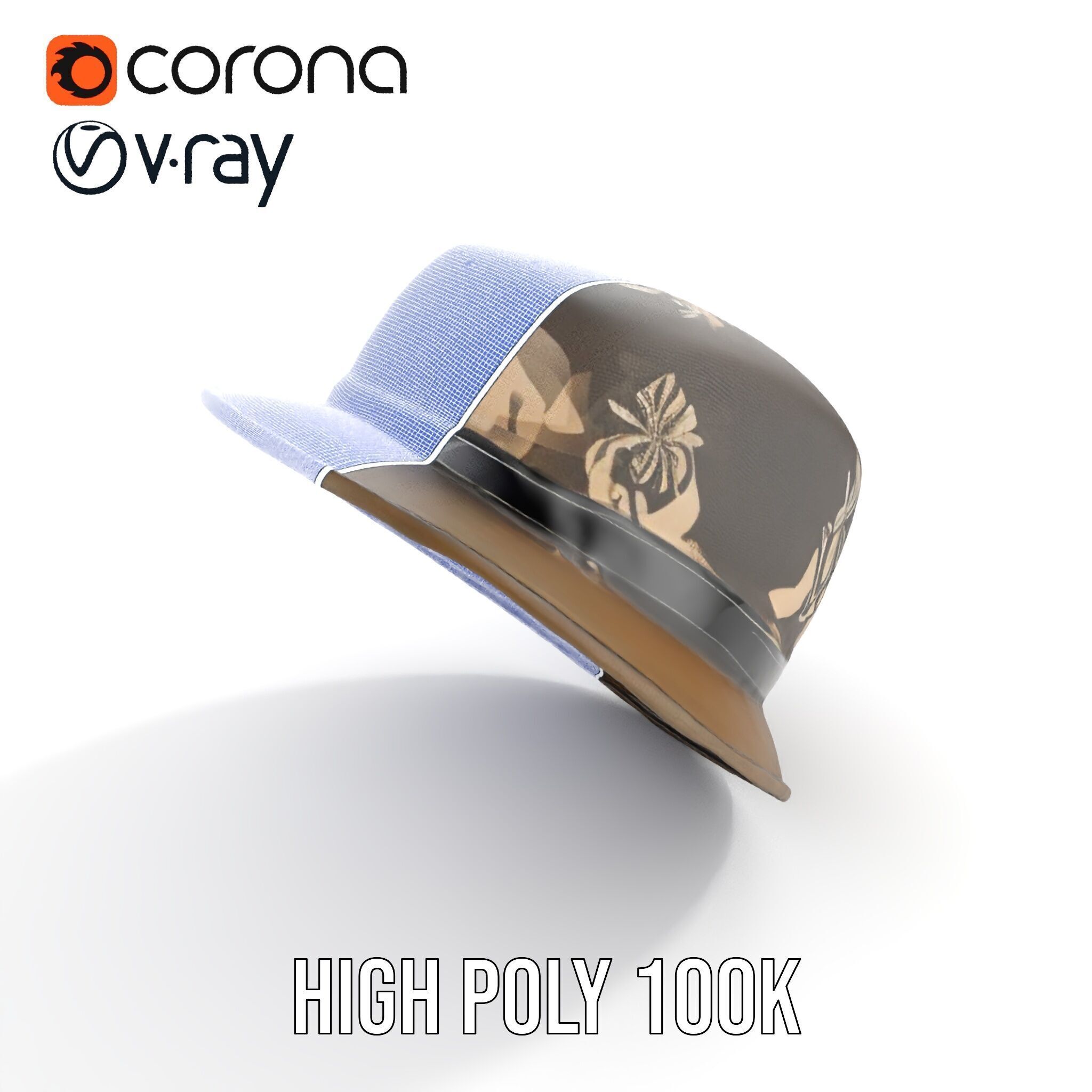 Decorative Fedora Hat D Model Pack Low-poly 3D model_29